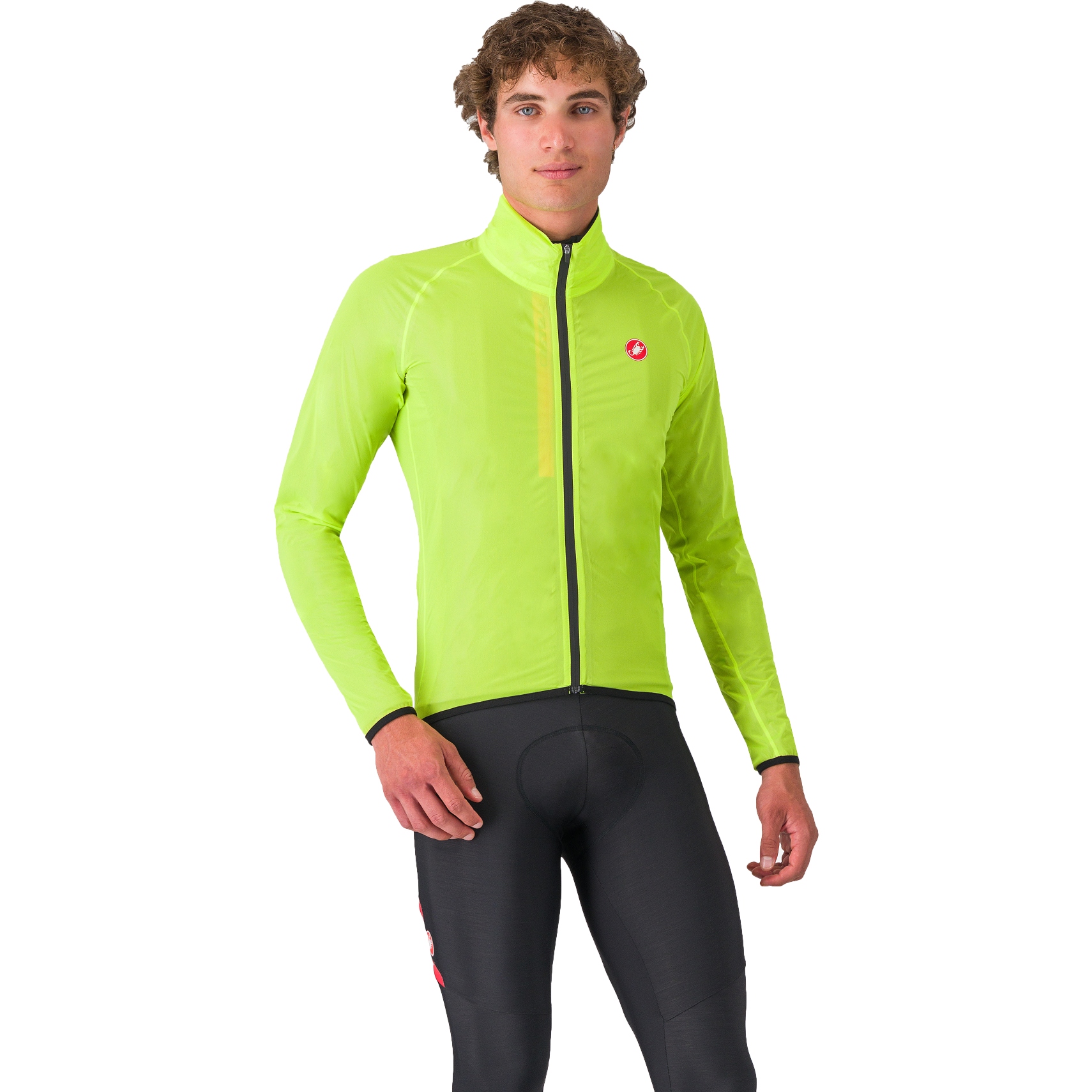 Castelli Squall Shell Jacket Men - electric lime/black 383 | BIKE24