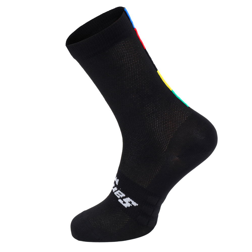 Picture of Santini UCI Rainbow Socks RE652HPWORLD - black