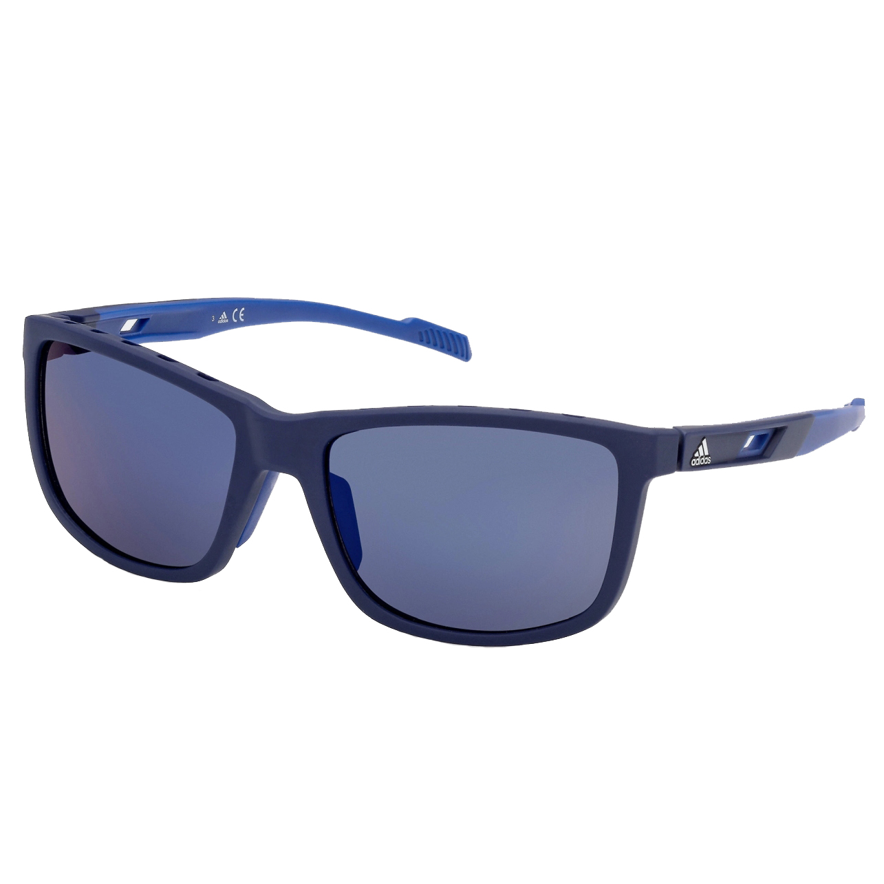 Image of adidas Actv Classic SP0047 Sport Sunglasses - Matte Blue / Contrast Mirror Blue