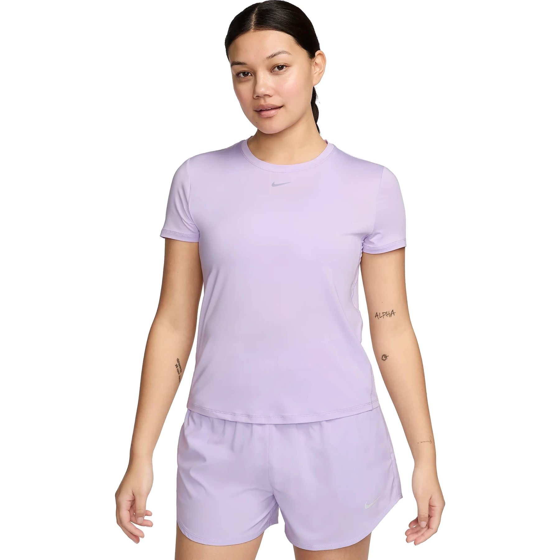 Produktbild von Nike One Classic Dri-FIT Kurzarmshirt Damen - lilac bloom/black FN2798-512