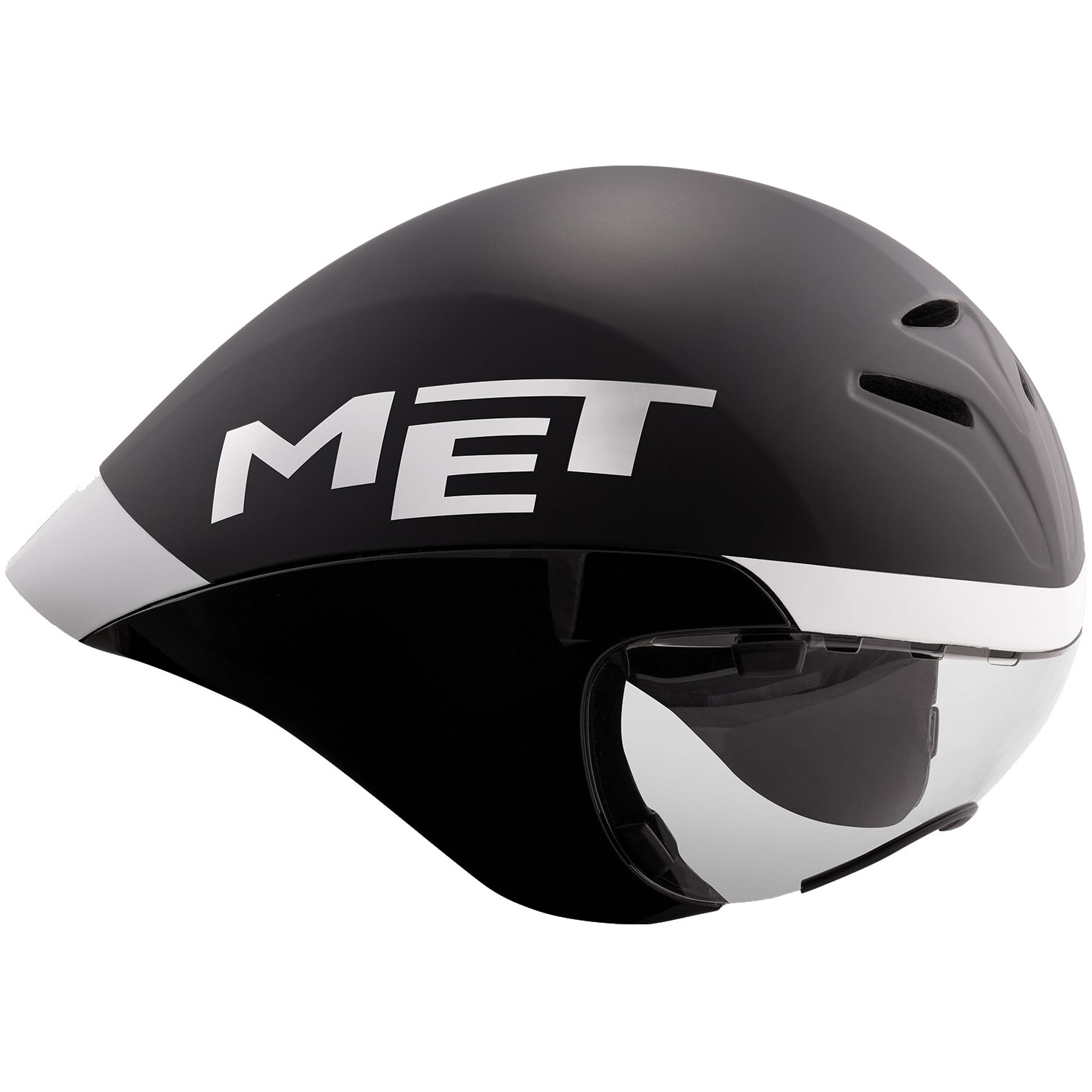 Bild von MET Drone Wide Body Helm - Schwarz / Weiß