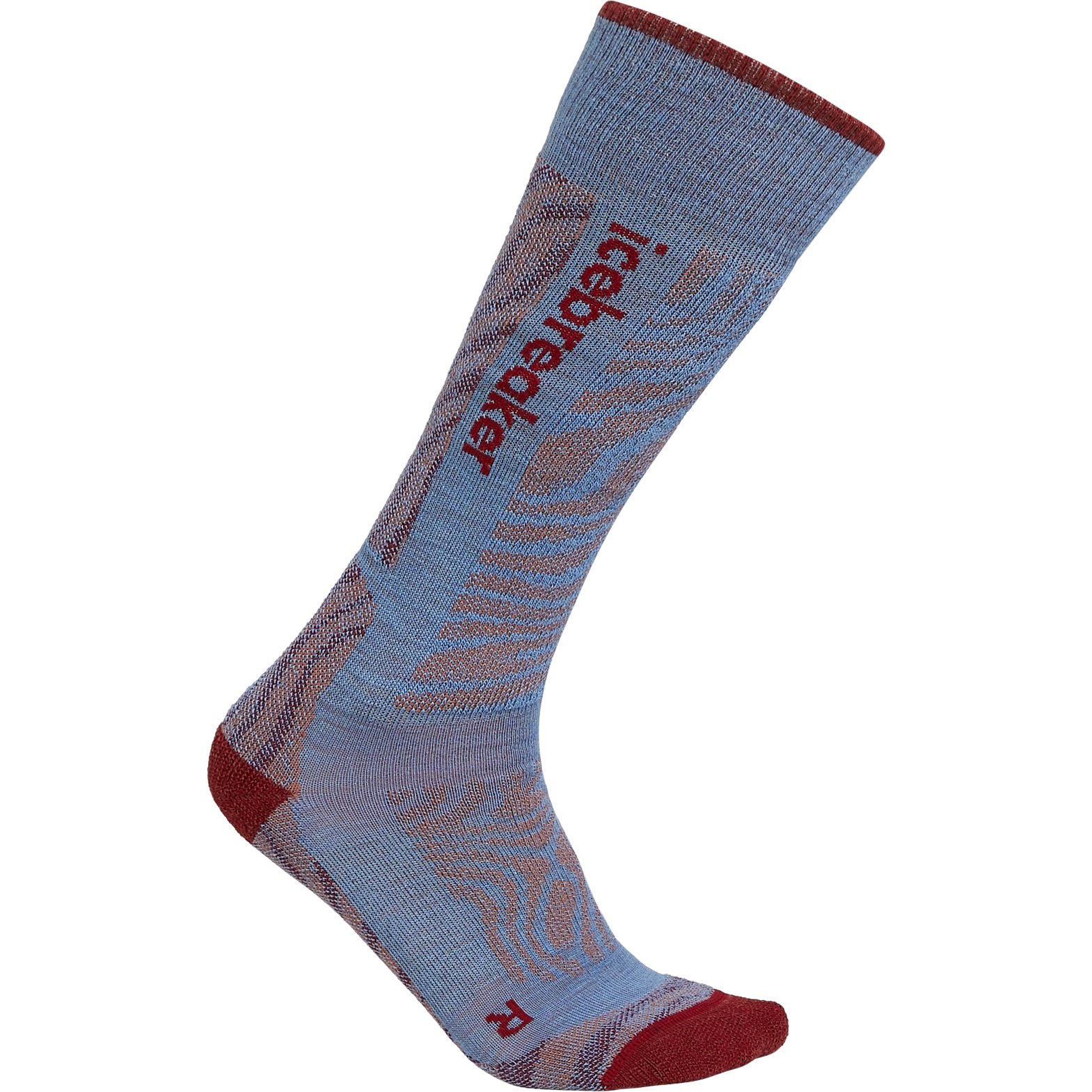 Foto de Icebreaker Calcetines Altos Mujer - Merino Ski+ Medium Mountain Contour - Baja/Port/Cedar Wood
