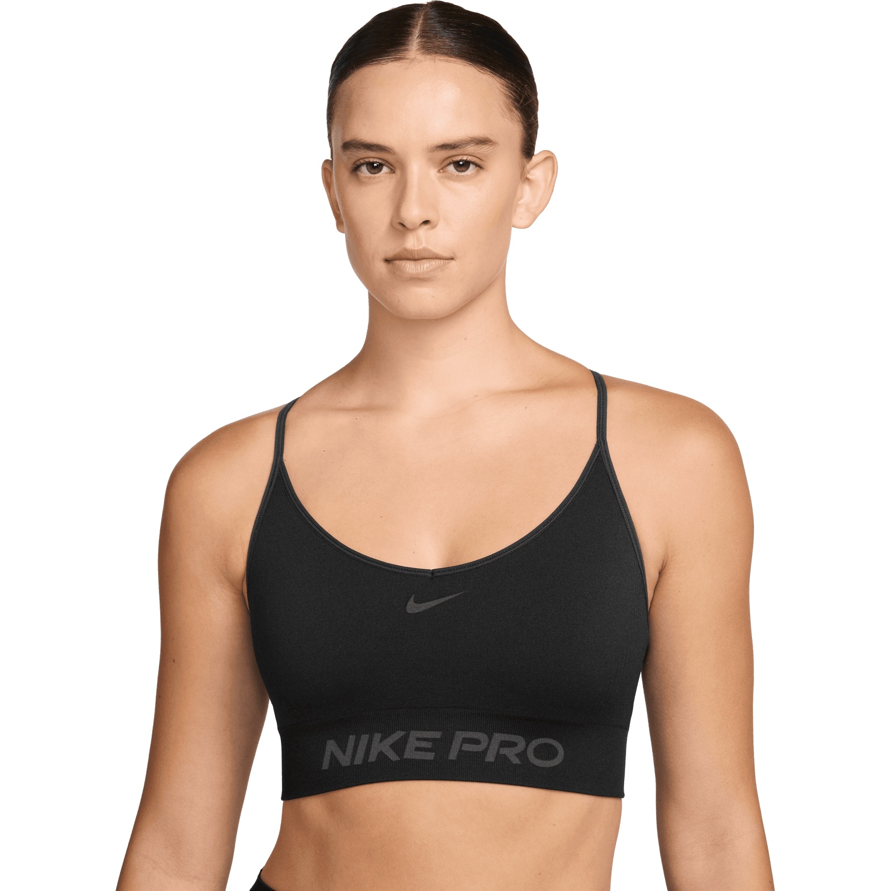 Женский бесшовный спортивный бюстгальтер Nike Pro - черный IB9843-010 black