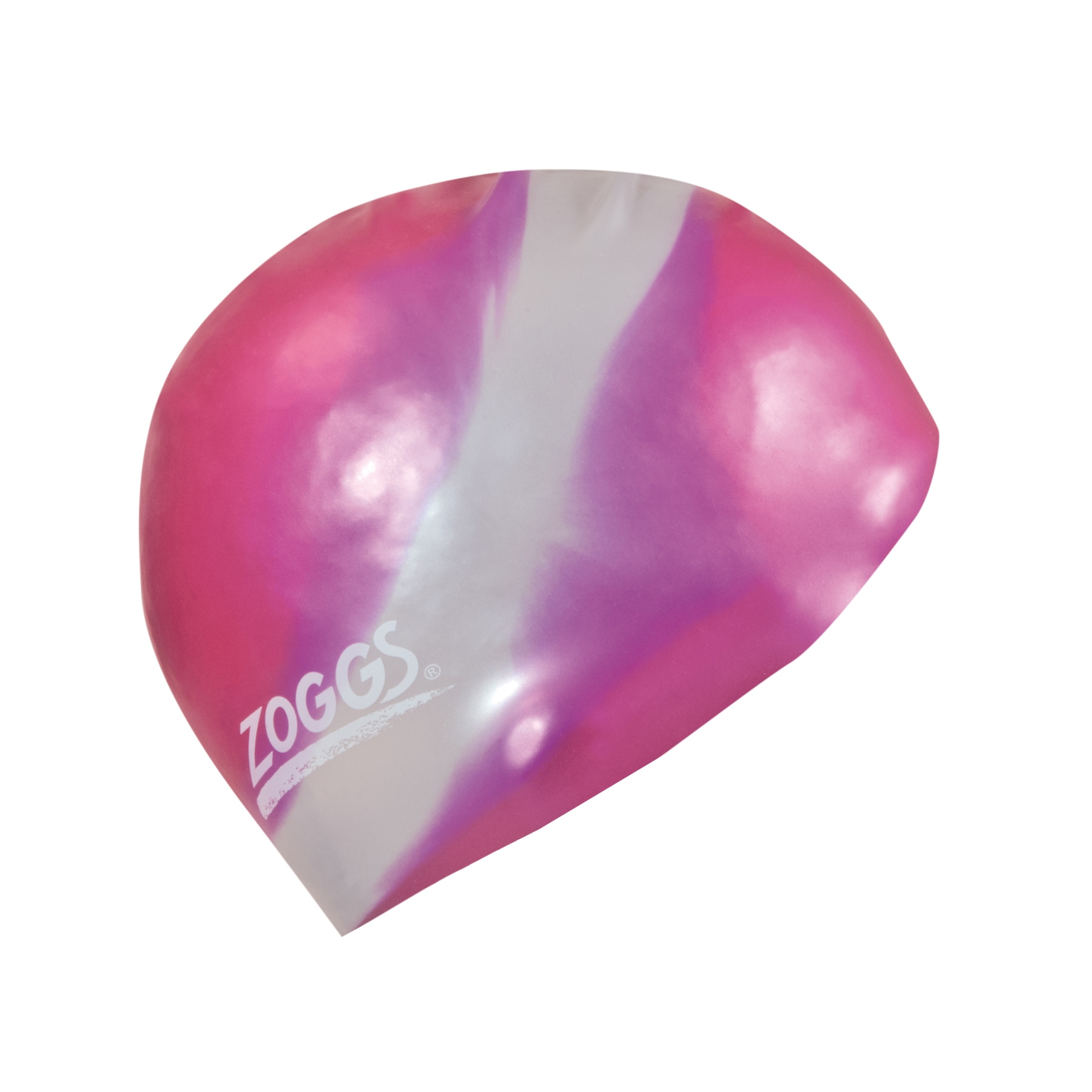 Zoggs Multi Colour Silicone Swim Cap - Pink/Silver