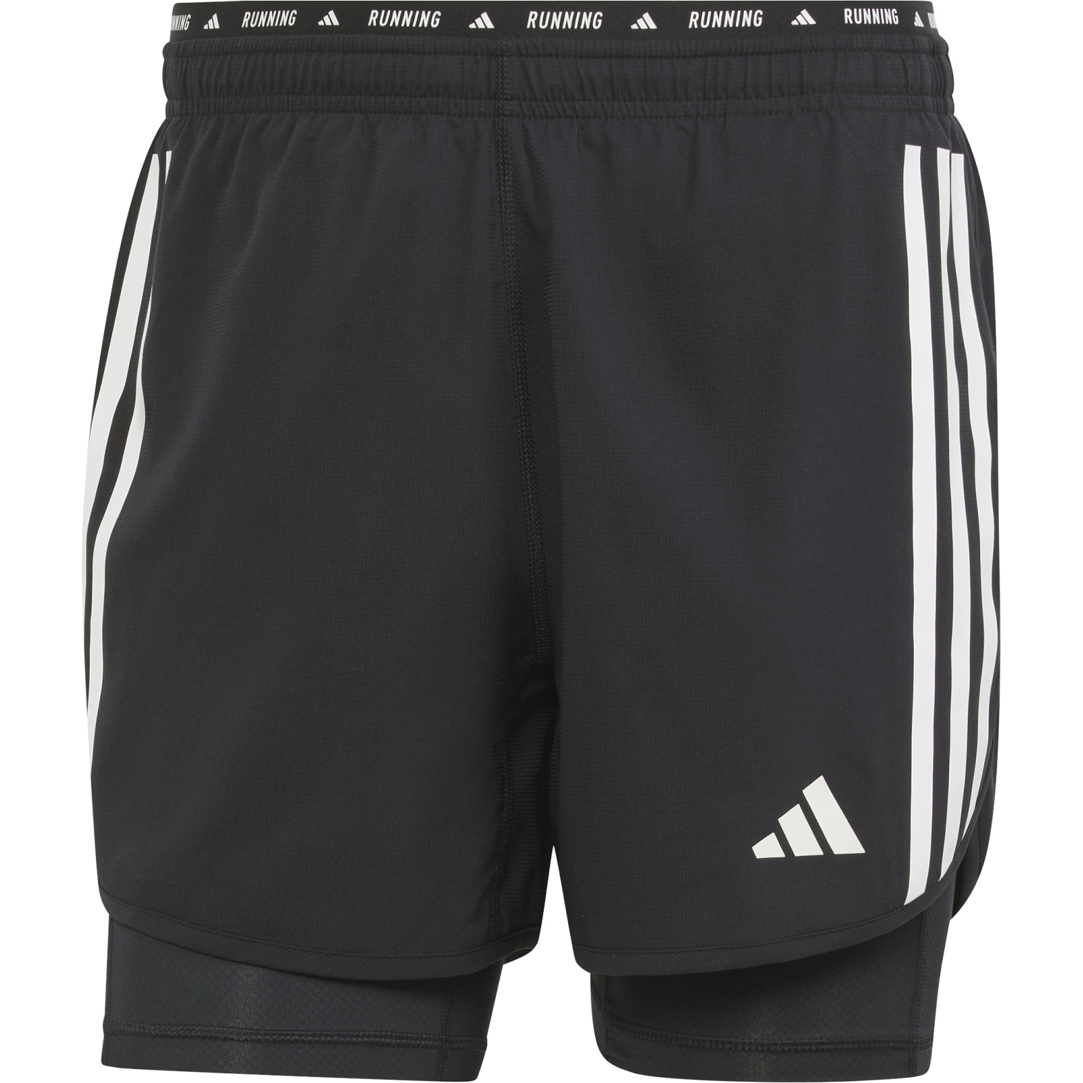 Picture of adidas Own The Run 3-Stripes 2-In-1 Shorts Men - black IQ3808