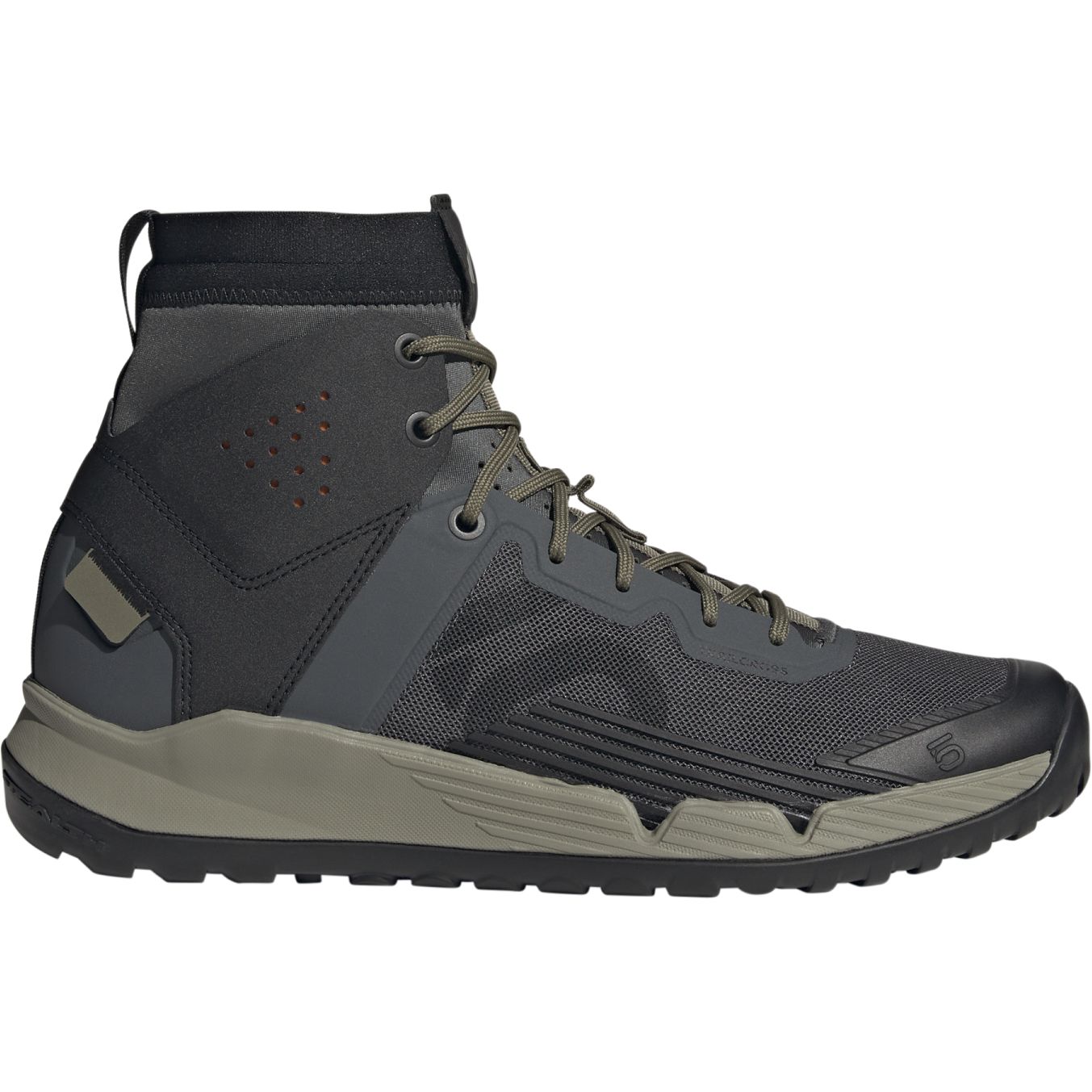 Мужские ботинки для горного велосипеда Five Ten Trailcross Mid Pro - Серые шестиугольные / черные / оливковые слои
