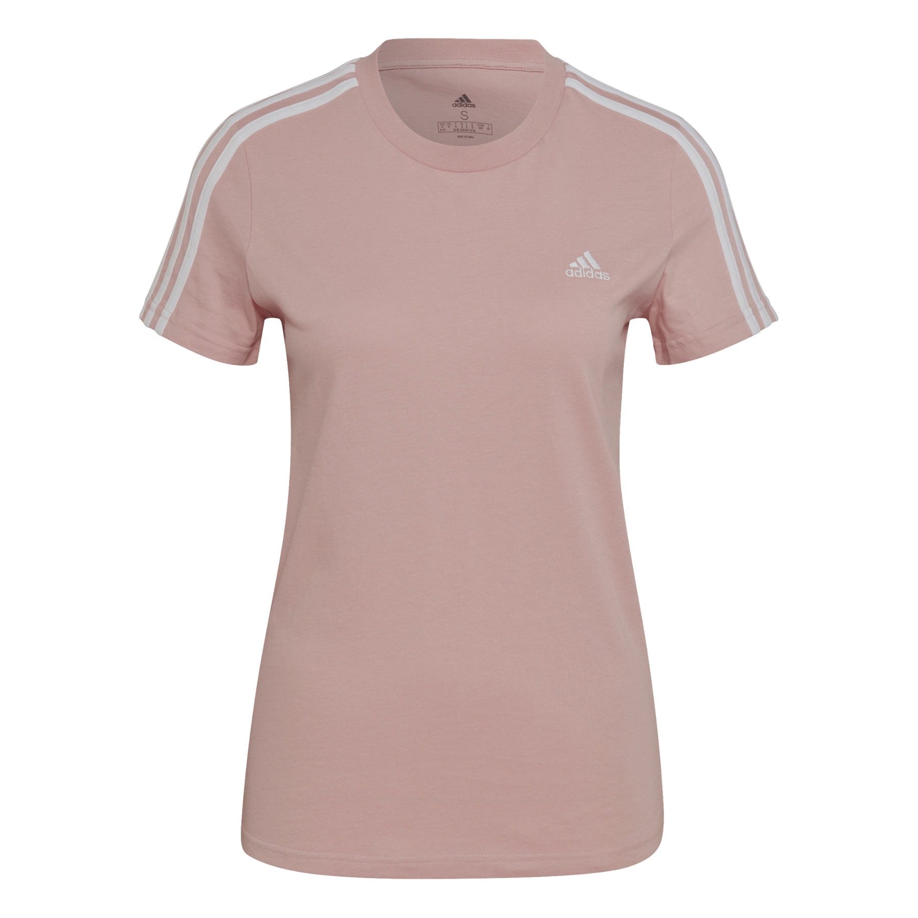 Produktbild von adidas Frauen LOUNGEWEAR Essentials Slim 3-Streifen T-Shirt - wonder mauve/weiss HF7236