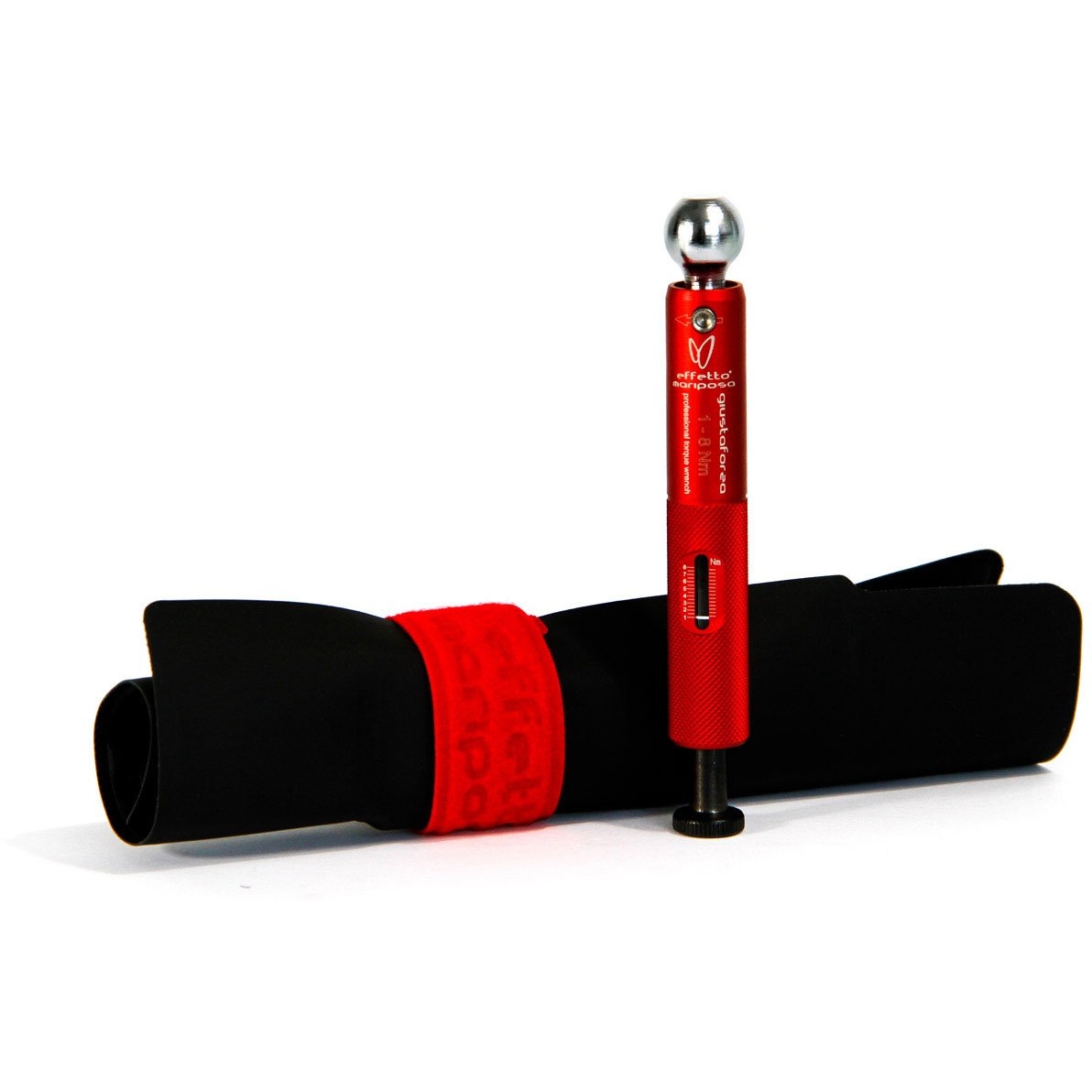 Picture of Effetto Mariposa Giustaforza Torque Wrench 1-8 Nm DELUXE incl. bits - red-silver