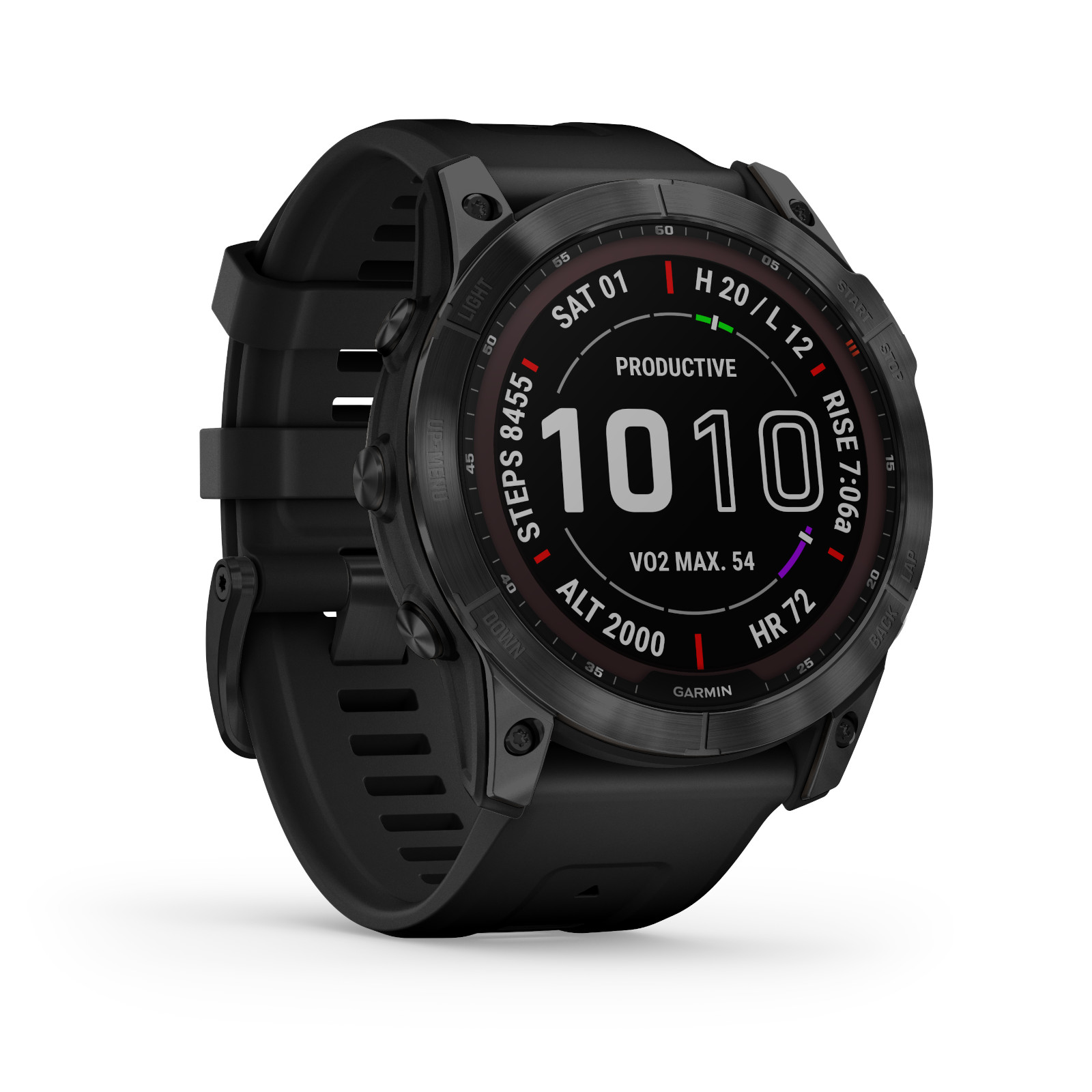 Productfoto van Garmin fenix 7X Sapphire Solar GPS Smartwatch - black - DLC Titanium