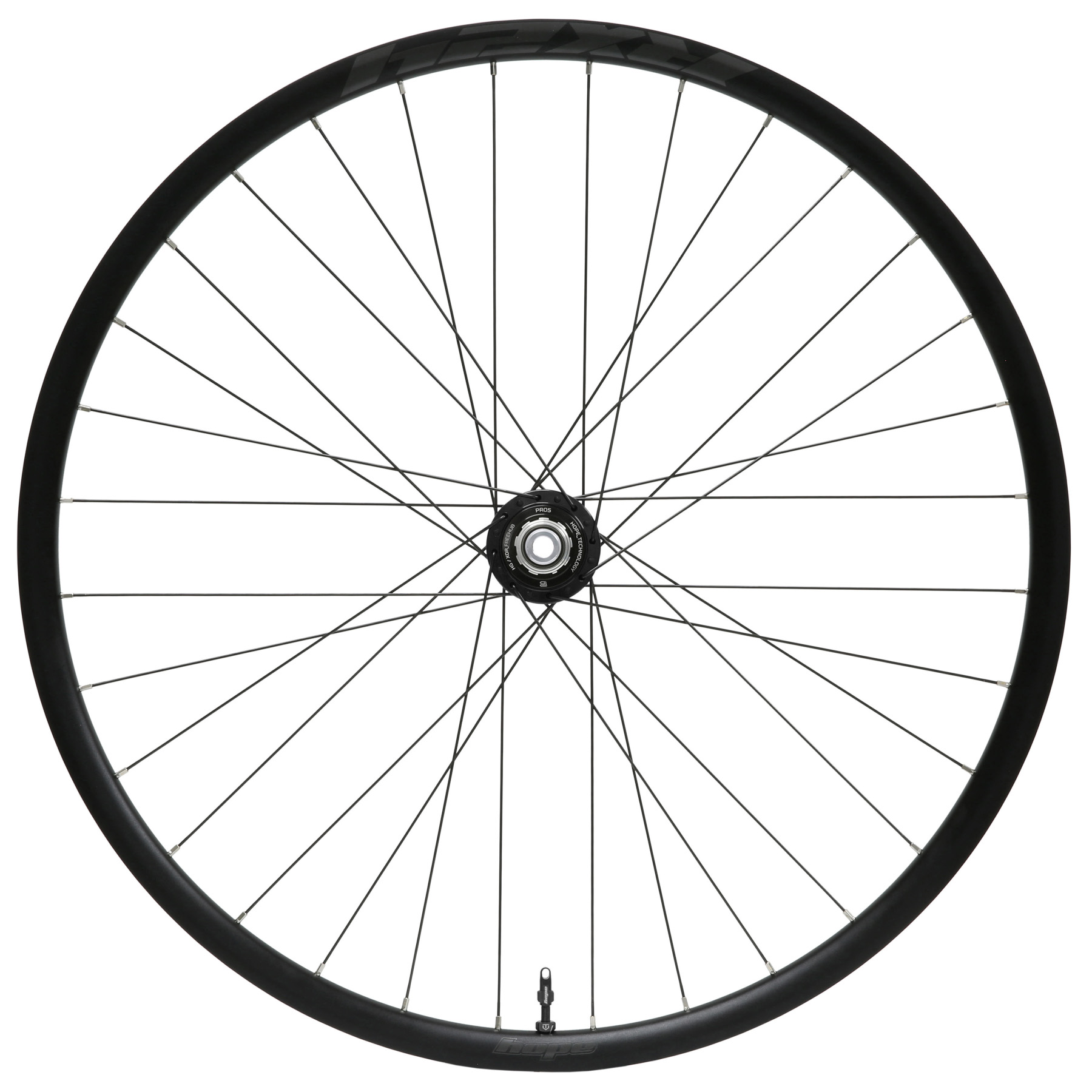 Productfoto van Hope RX24 - Pro 5 Achterwiel - 28&quot; | Clincher | 28 Gaten | Centerlock - 12x142mm - XDR | zwart