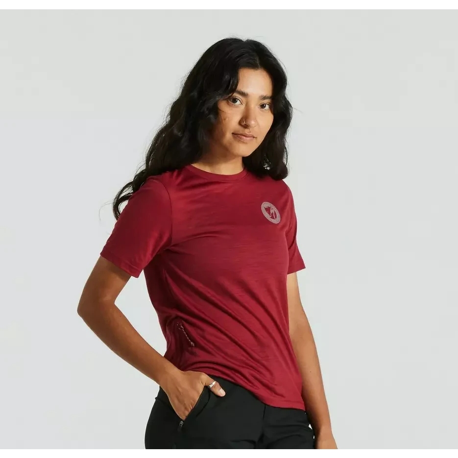 Specialized Fj llr ven Wool T shirt met Korte Mouwen Dames Pomegranate Red