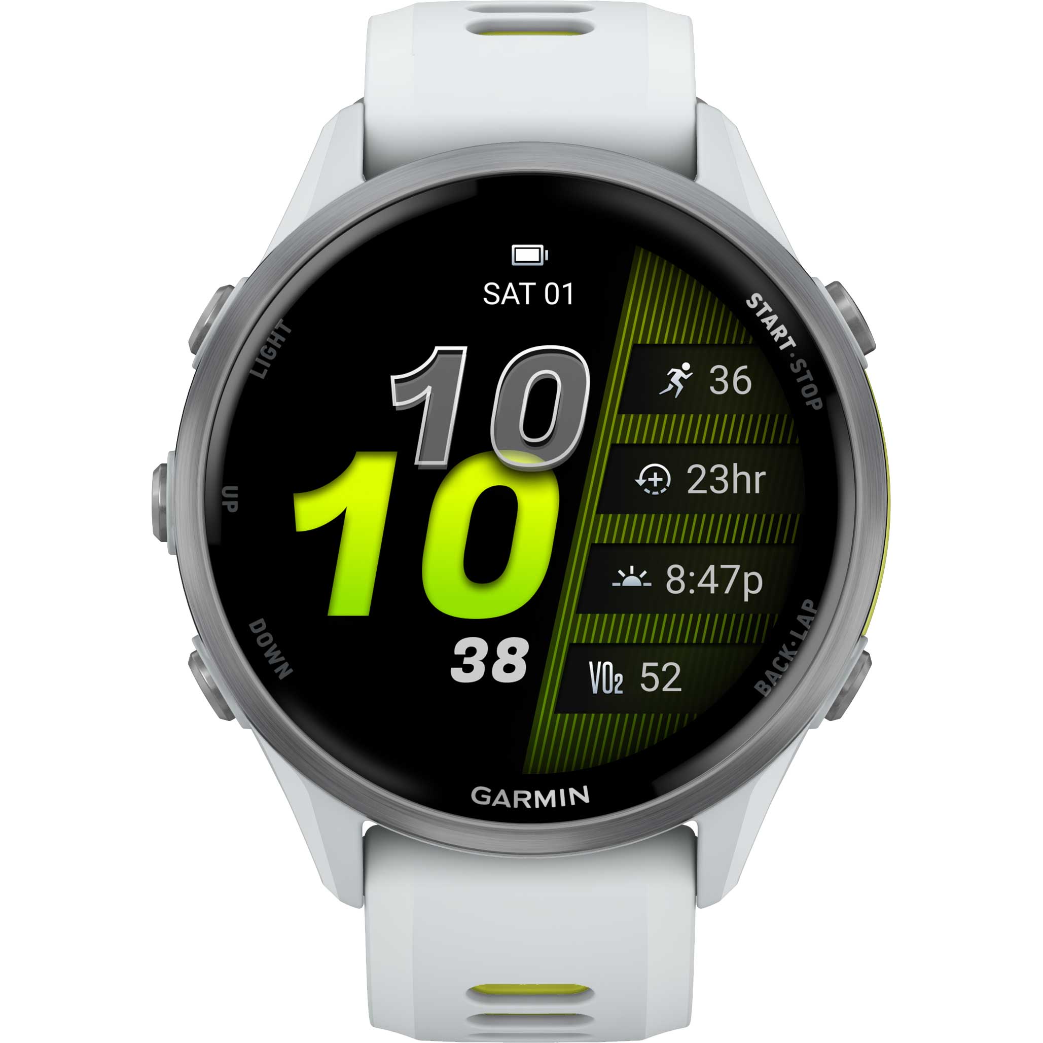 Garmin Forerunner 970 GPS Smartwatch - Whitestone/Amp Yellow