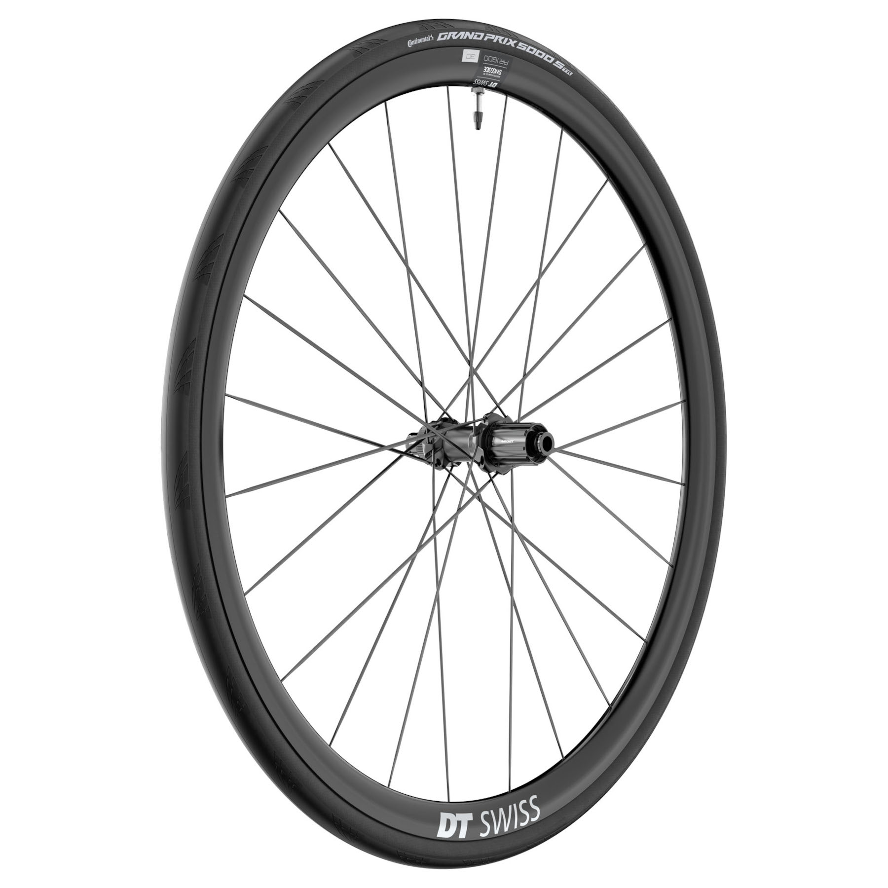 DT Swiss Continental Systeme de Roue WTS Roue Arriere AR 1600 SPLINE 30 Pneu Pliable GP 5000 S 28 12x142mm Shimano HG L