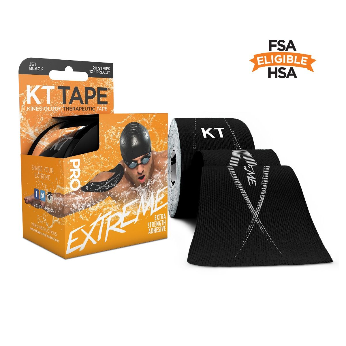 KT Tape PRO Extreme 20 Strips Jet Black BIKE24