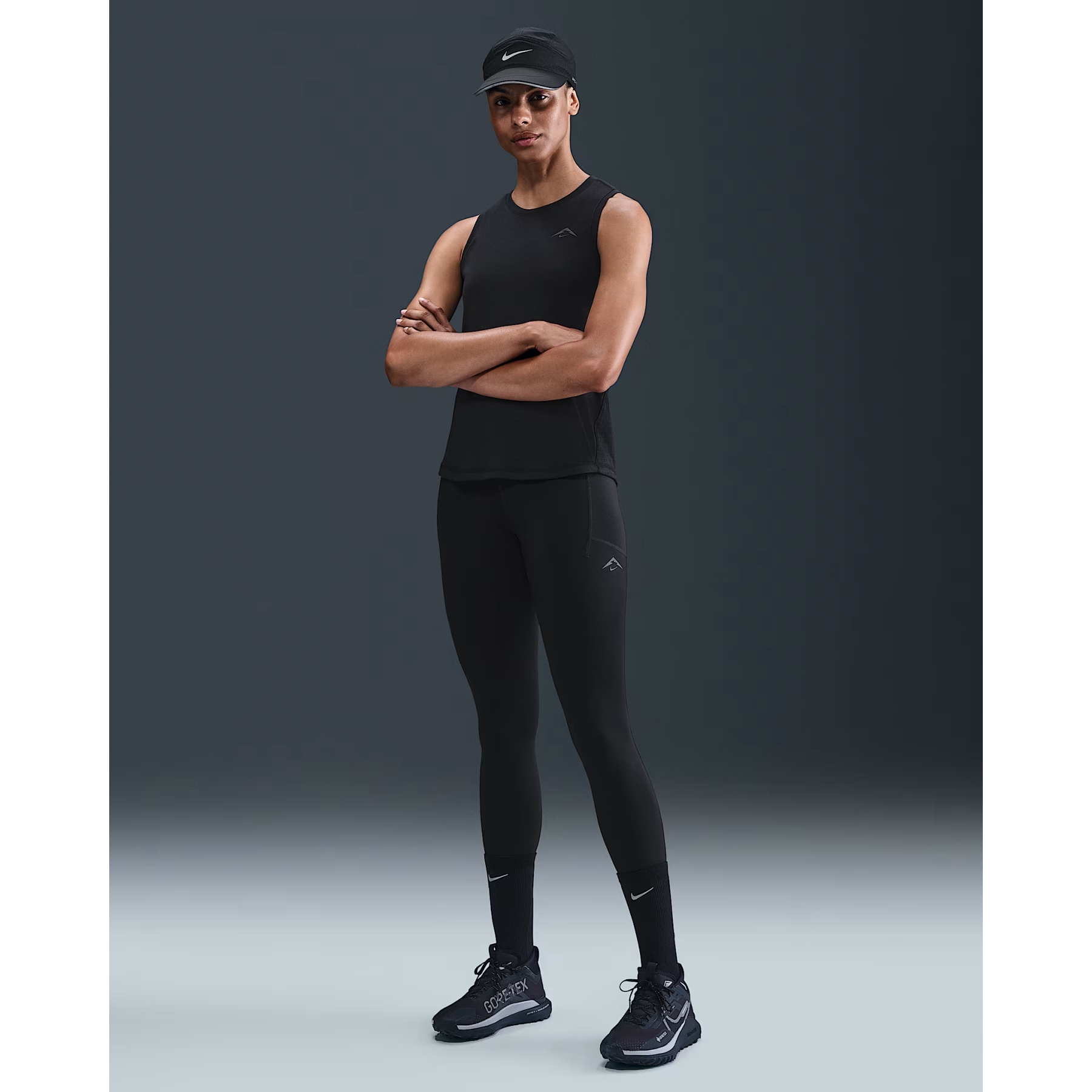 nike training crossover leggings in black