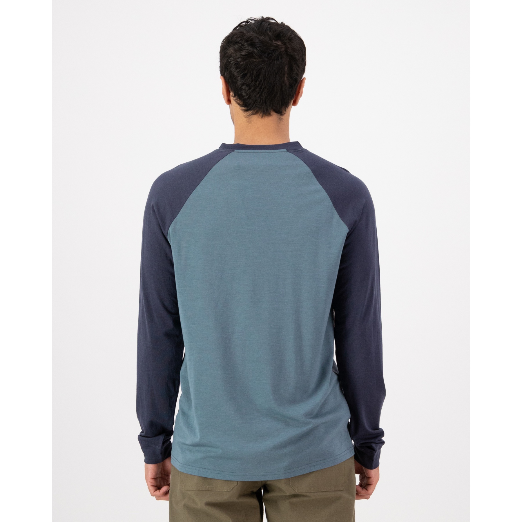 Men's Raglan Pattern Print Long Sleeve Shirt - Korean Style Flower Patchwork Casual Shirt (Skinny Fit) - View #12