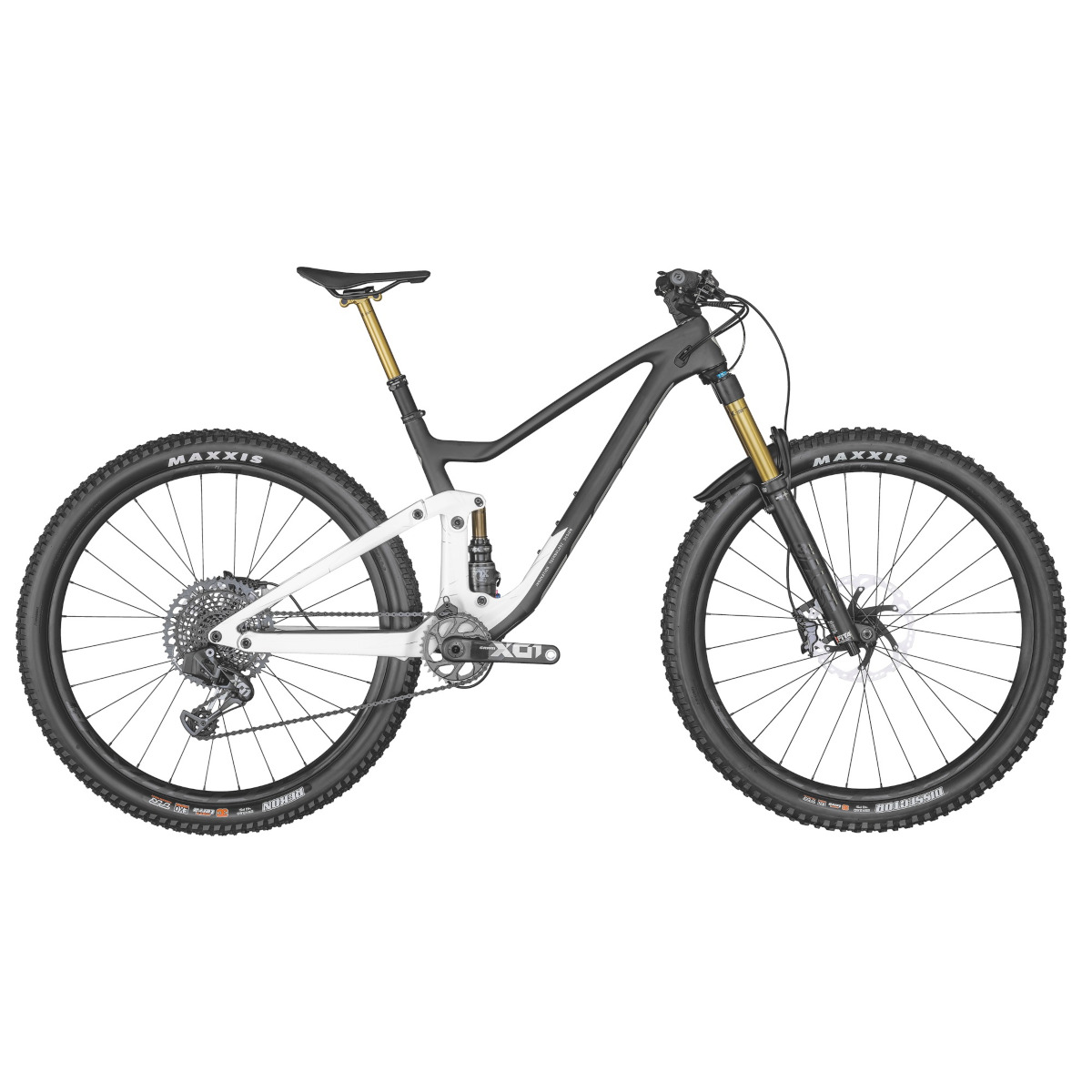 Productfoto van SCOTT GENIUS 900 Tuned AXS - 29&quot; Carbon Mountainbike - 2022 - gloss white / matt raw carbon / rainbow silver