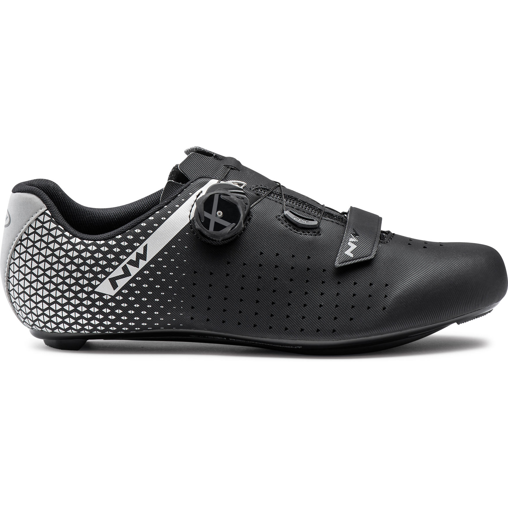 Picture of Northwave Core Plus 2 Road Shoe Wide Fit - black/silver 17