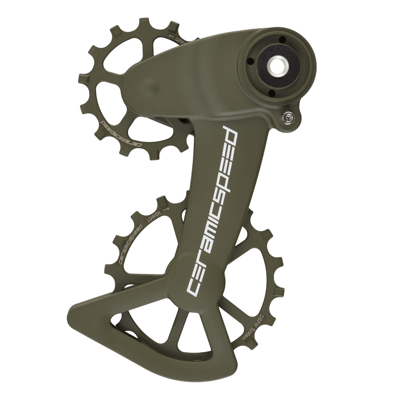 Picture of CeramicSpeed Limited Edition Cerakote OSPW X Derailleur Pulley System - for SRAM Eagle AXS | 14/18 Teeth | Coated Bearings - olive