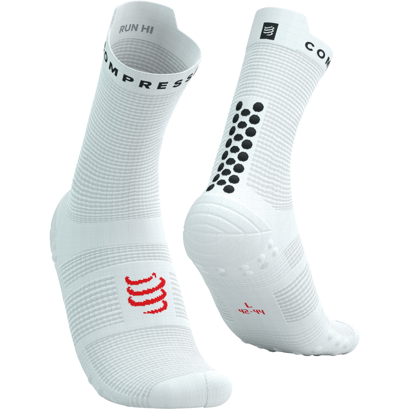 Picture of Compressport Pro Racing Compression Socks v4.0 Run High - white/black/core red