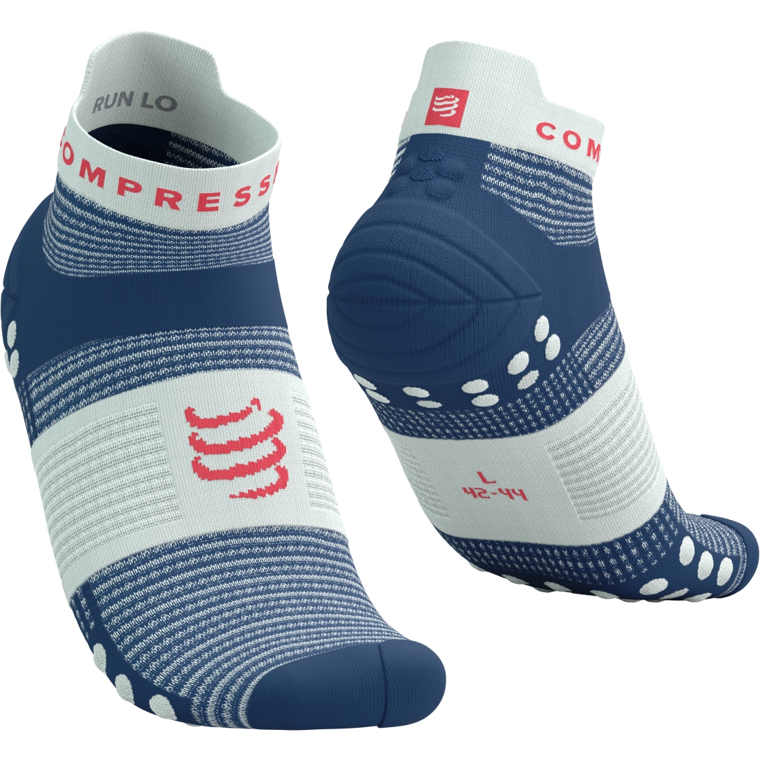 Bild von Compressport Pro Racing Kompressionssocken v4.0 Run Low - dress blues/sugar swizzle/fluo red