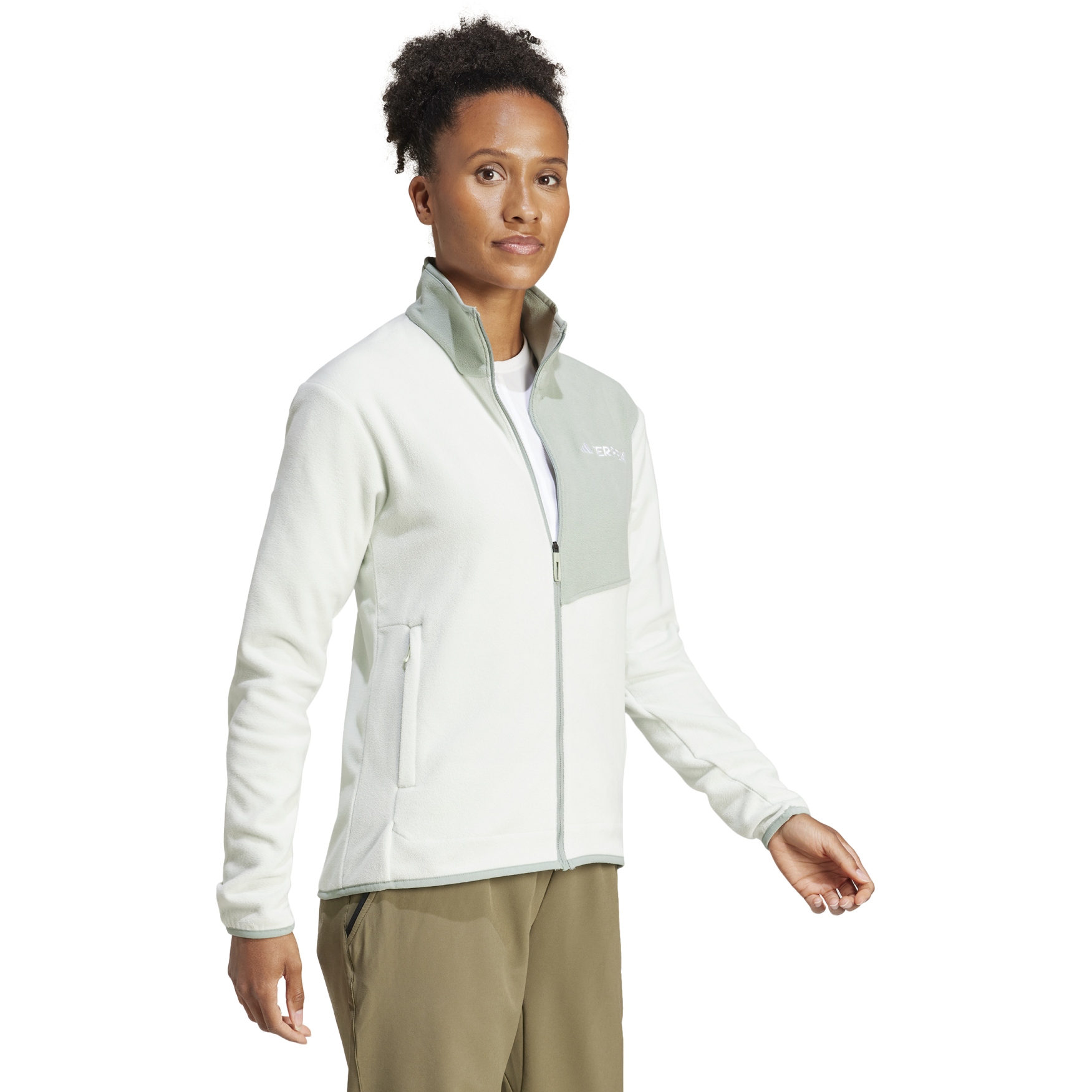 adidas TERREX Multi Fleece Full-Zip Jacket Women - linen green