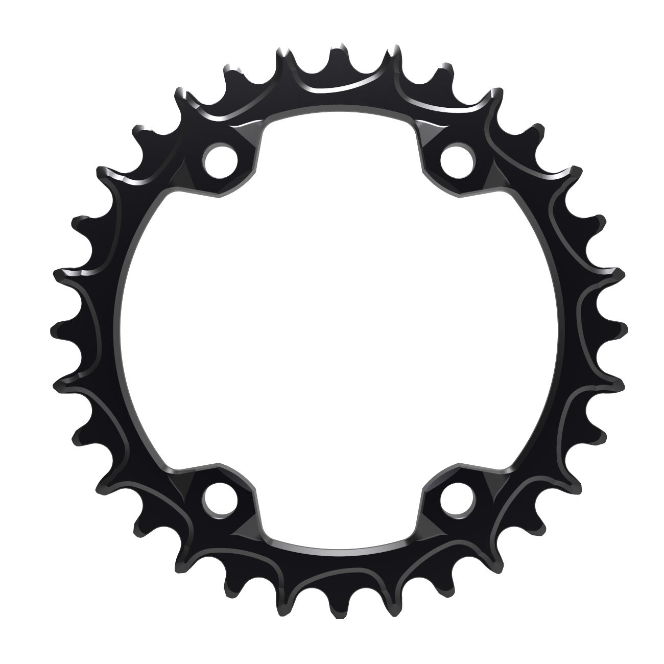 Picture of Alugear Narrow Wide MTB Chainring - for Shimano 96 BCD Asymmetric - 4-Bolt