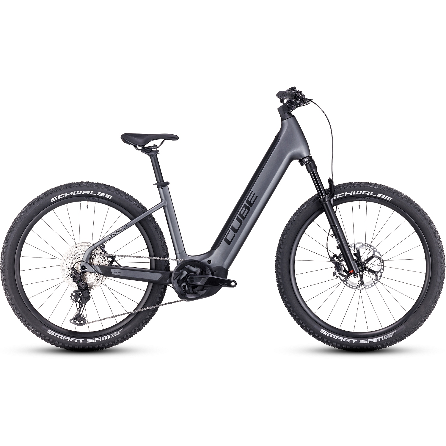 Picture of CUBE REACTION HYBRID SLT 750 - 27.5&quot; Easy Entry Electric Mountain Bike - 2023 - prizmsilver / grey