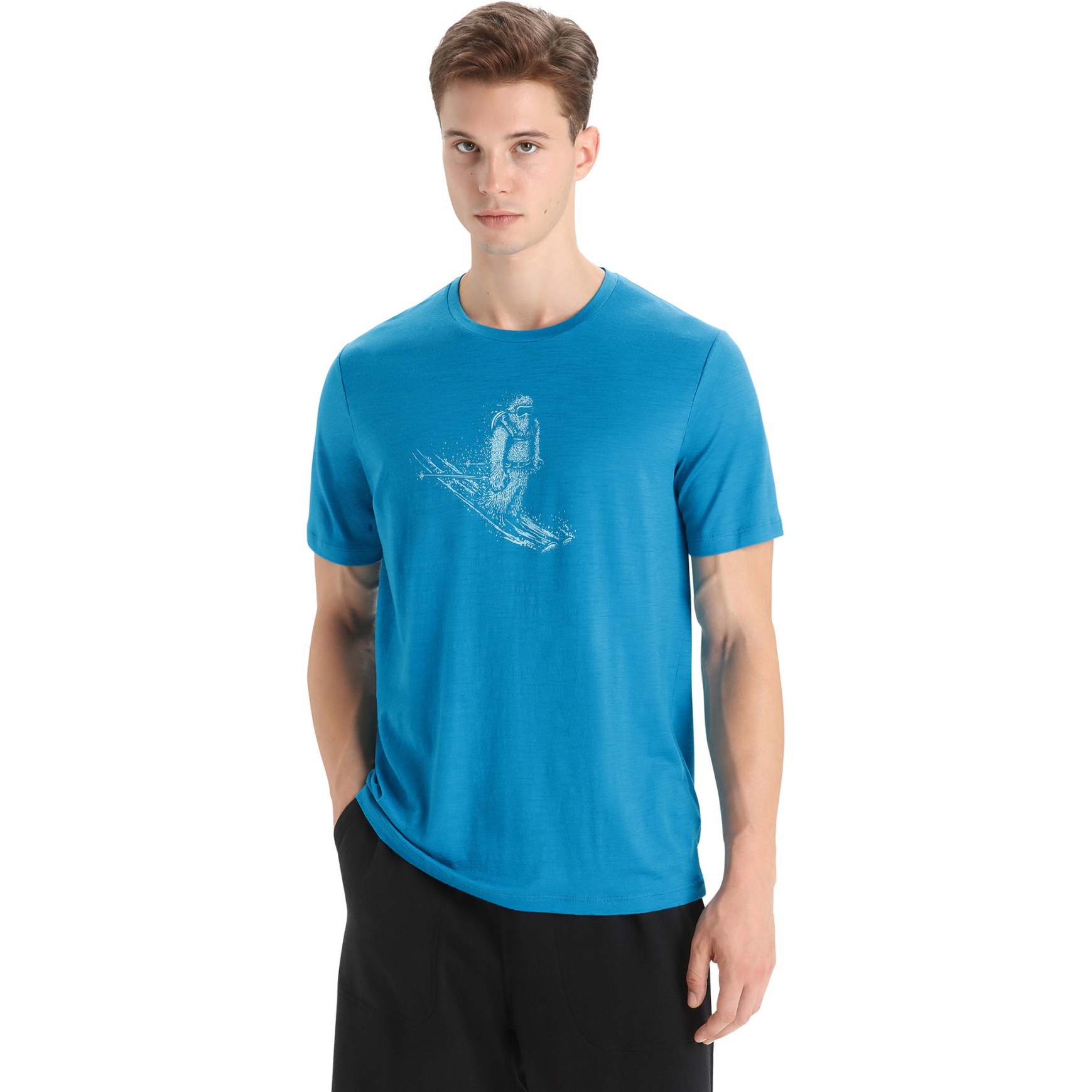 Produktbild von Icebreaker Tech Lite II Skiing Yeti Herren T-Shirt - Geo Blue
