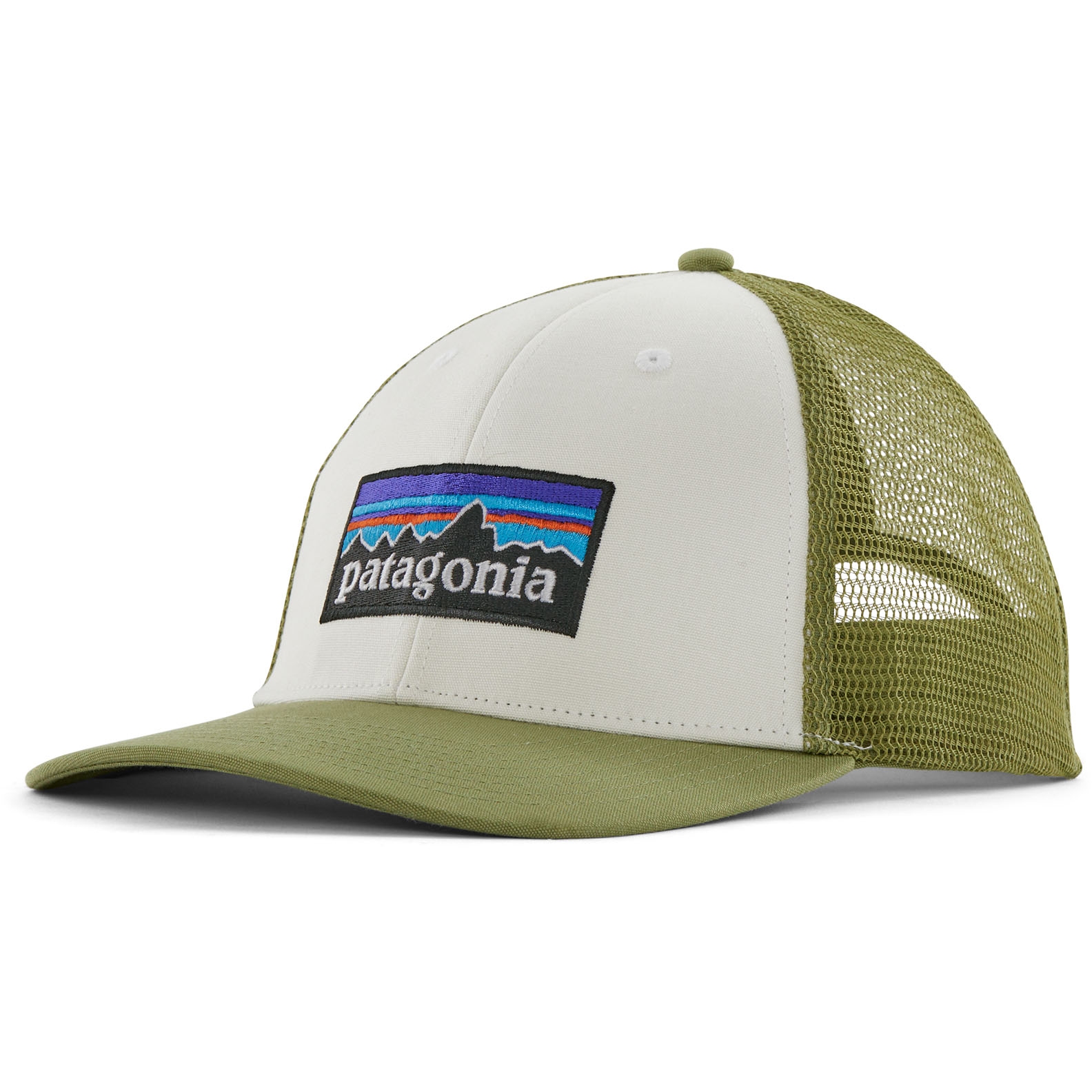 Picture of Patagonia P-6 Logo LoPro Trucker Hat - White w/Buckhorn Green