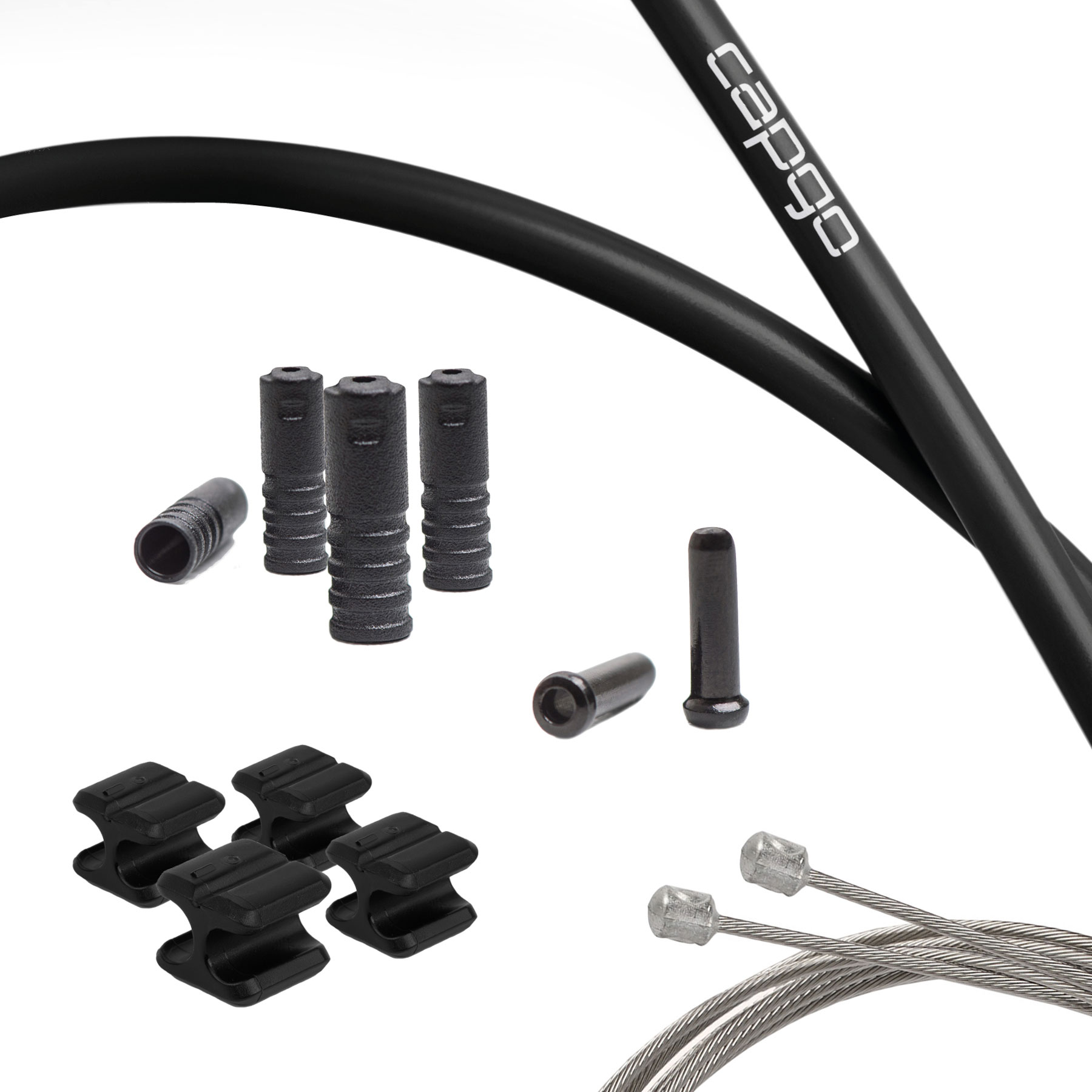 Produktbild von capgo Schaltzugset - Blue Line | Double (2x) - Road (Campagnolo) | schwarz