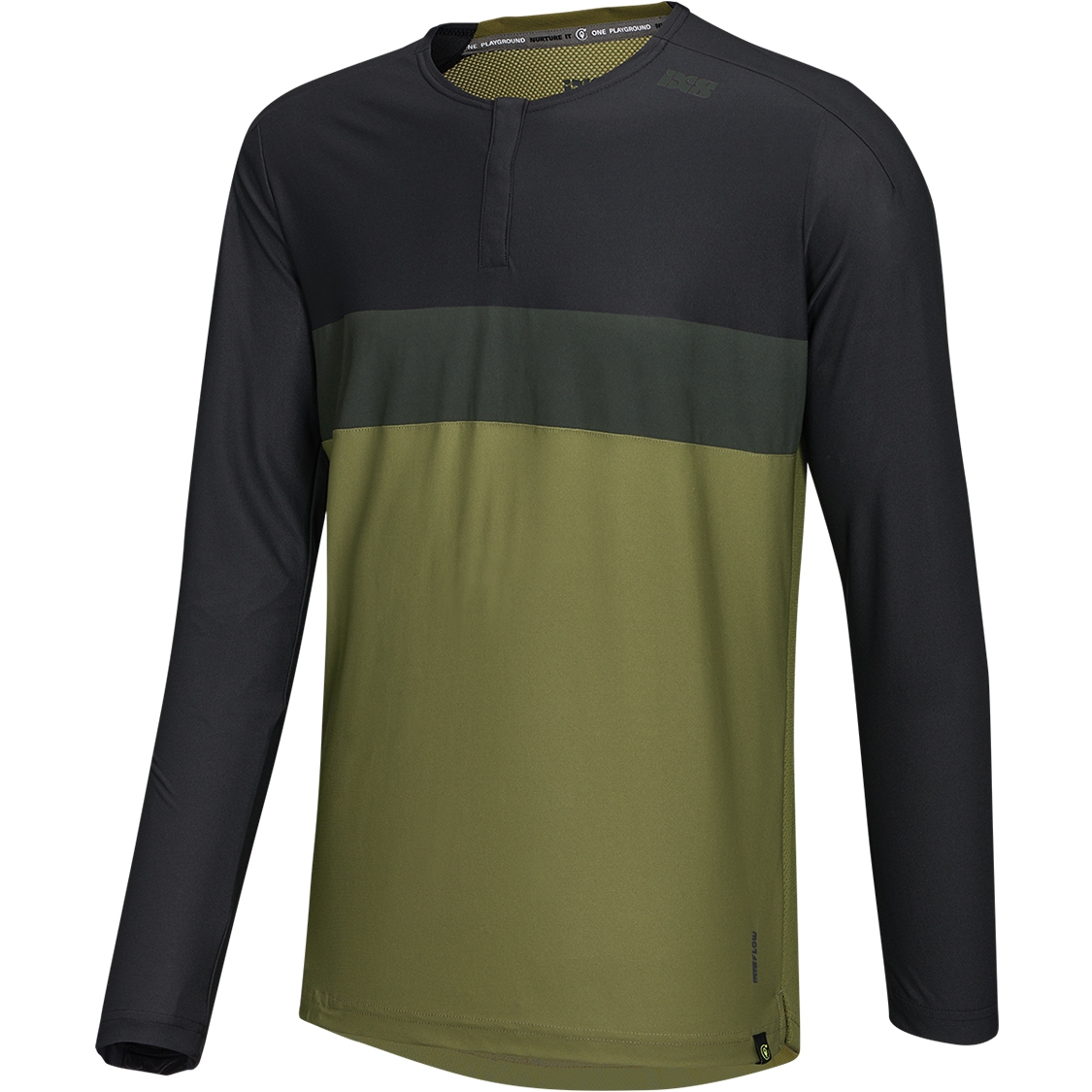 Picture of iXS Flow XTG Henley Long Sleeve Jersey Men - olive/black