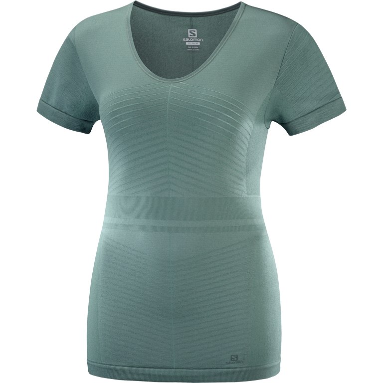 Image of Salomon Elevate Move On T-Shirt Women - balsam green LC1078700