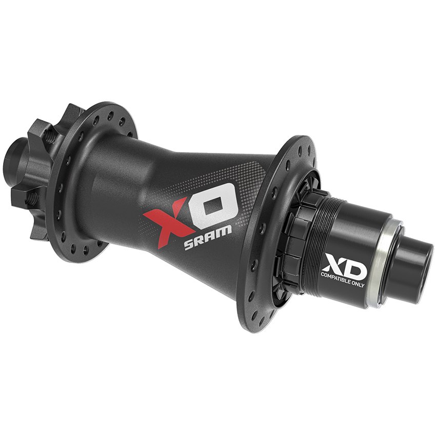 Image of SRAM X0 DH Rear Hub - Disc - 12x150/157mm - 32 Hole - X12 Axle End Caps - Red