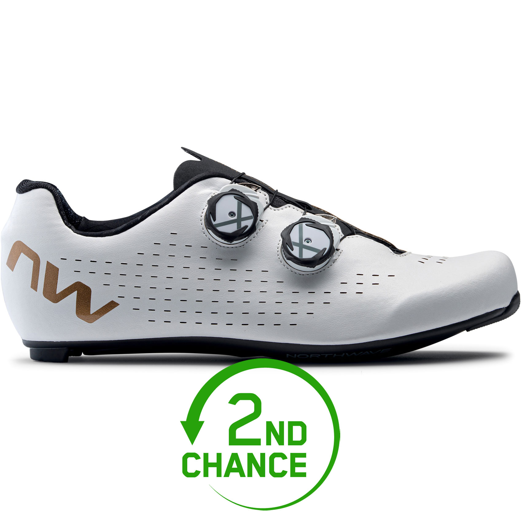 Produktbild von Northwave Revolution 3 Rennradschuhe Herren - weiß/bronze 55 - B-Ware