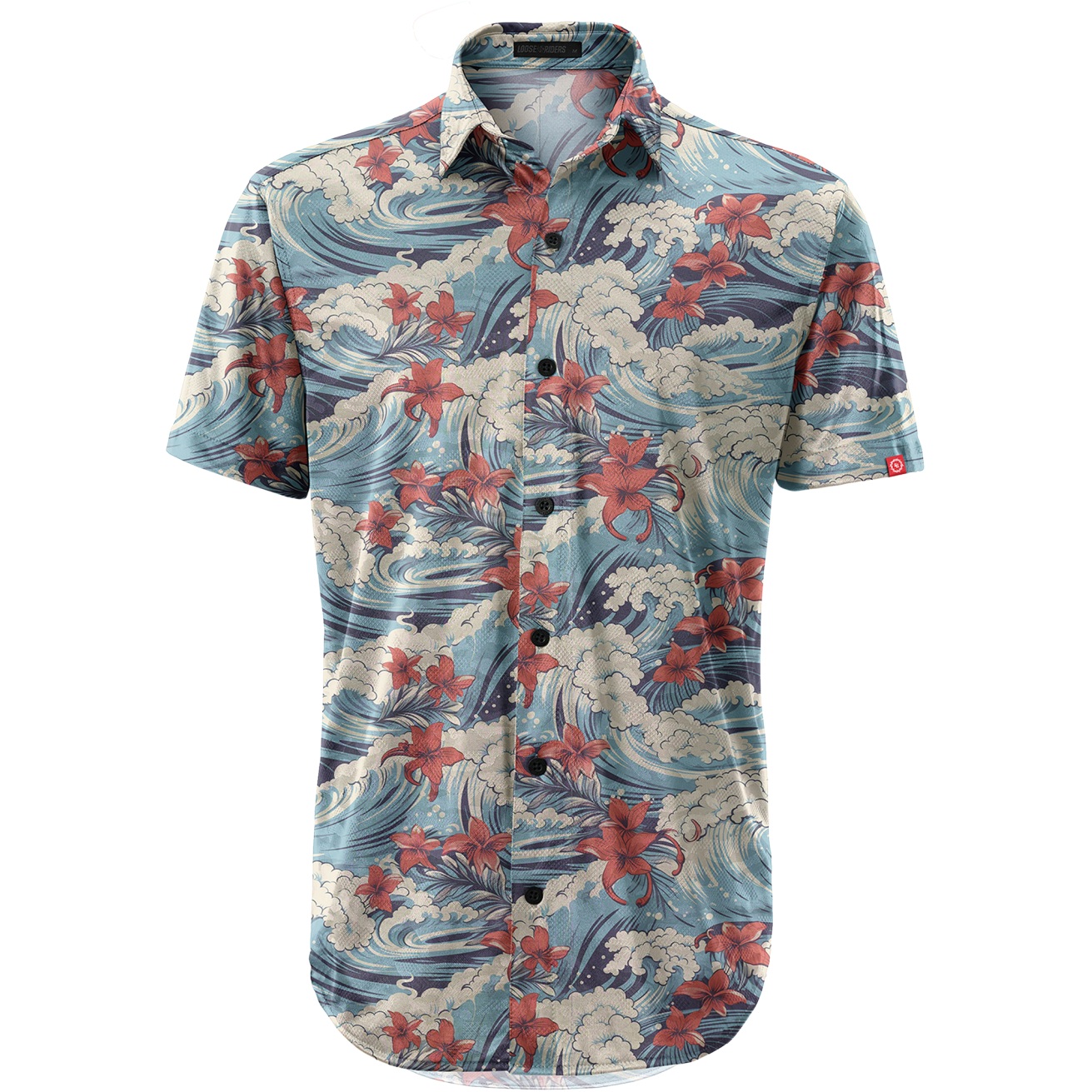 Foto de Loose Riders Camisa Manga Corta Hombre - Party - Aloha Waves Blue