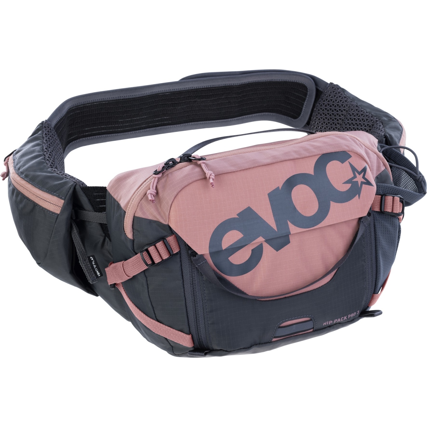 Image of EVOC Hip Pack Pro 3 L + 1.5 L Hydration Bladder - Dusty Pink - Carbon Grey