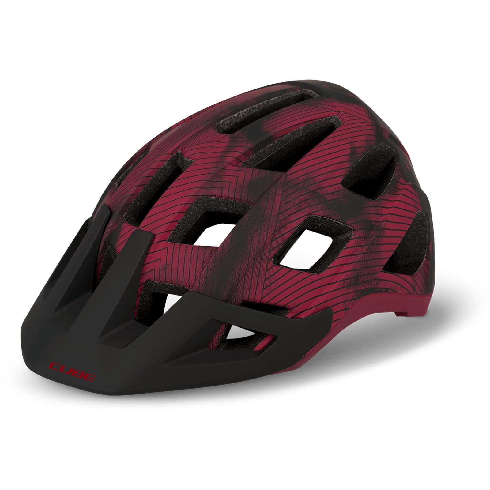 Image of CUBE Helmet BADGER - red