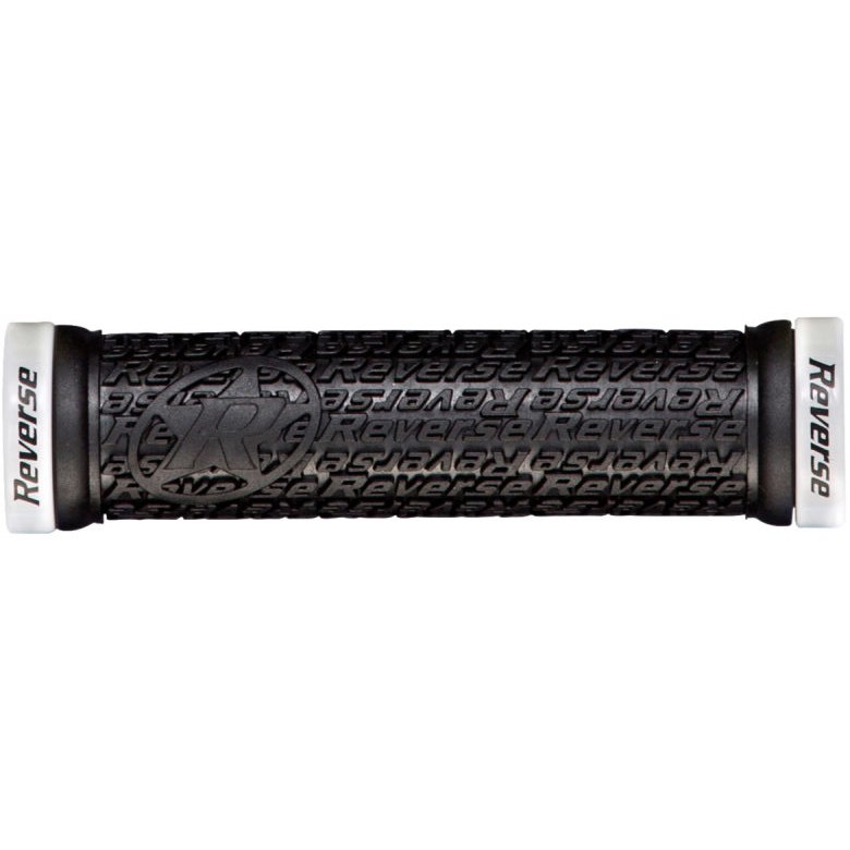 Picture of Reverse Components Stamp Lock On Grips - 30mm - black / white