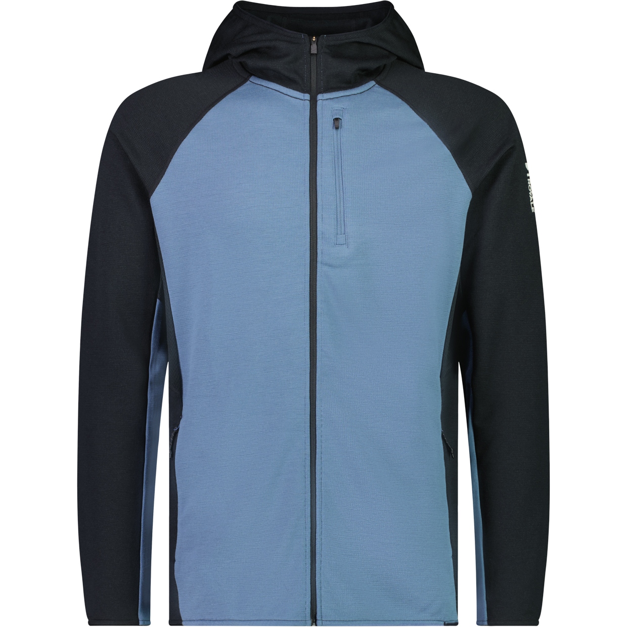 Produktbild von Mons Royale Approach Merino Gridlock Kapuzenjacke Herren - blue slate / schwarz