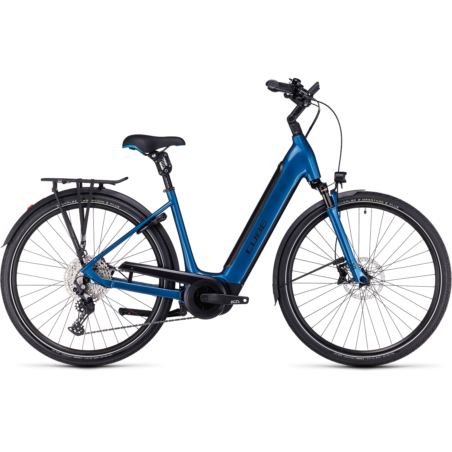 Productfoto van CUBE SUPREME SPORT HYBRID EXC 625 - Easy Entry Electric Bike - 2023 - blue / black