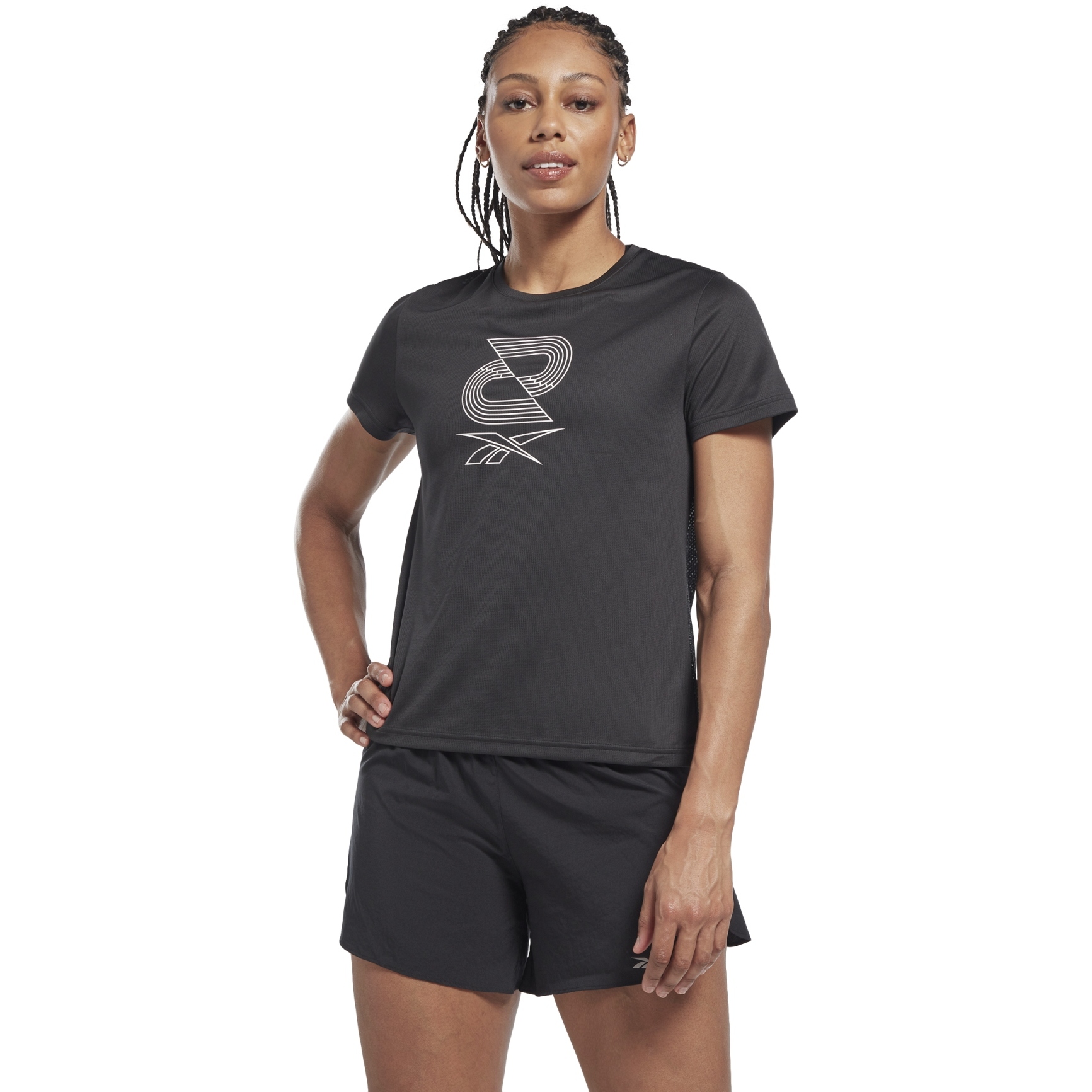 Produktbild von Reebok Running SW Graphic T-Shirt Damen - night black