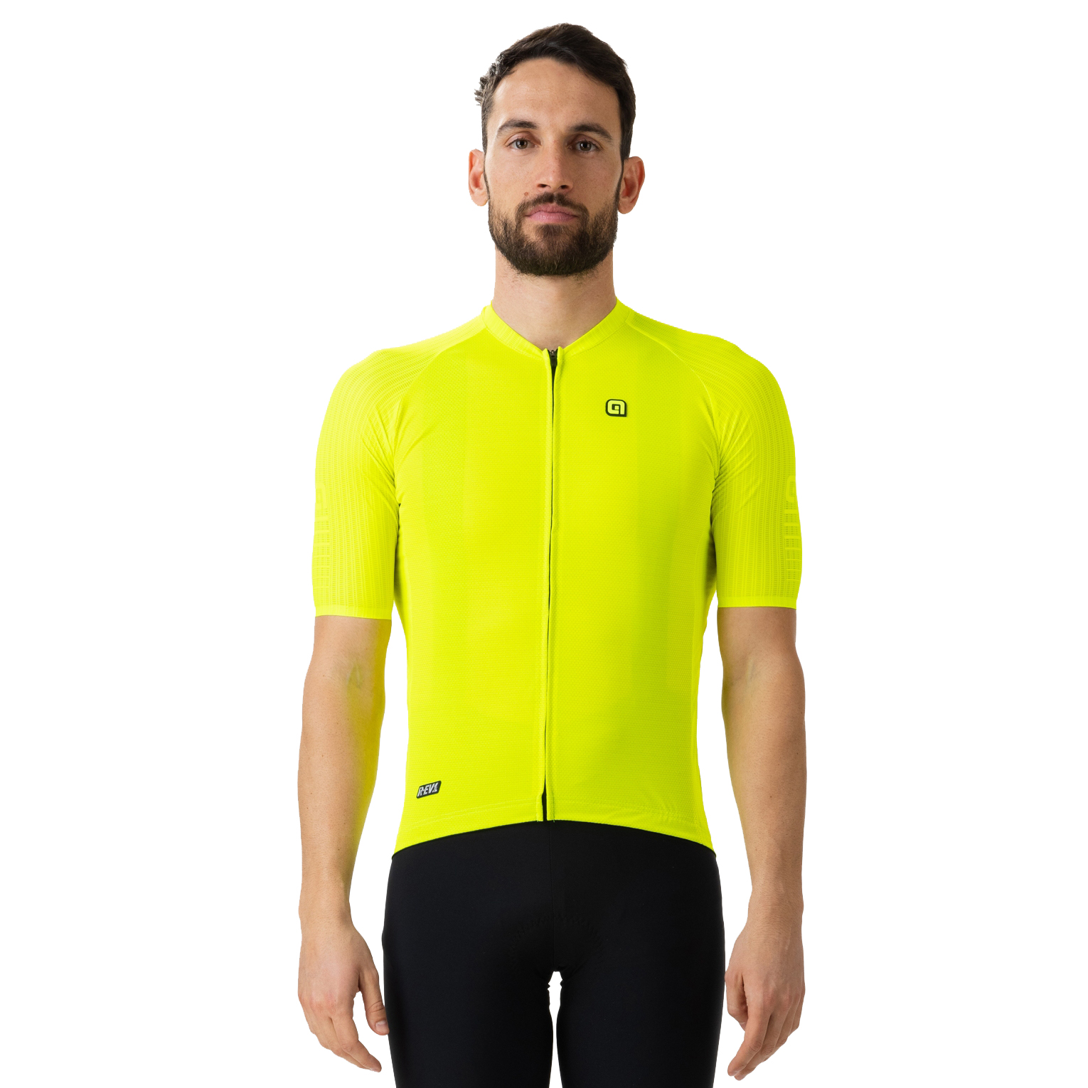 Picture of Alé R-EV1 Silver Cooling Short Sleeve Jersey - fluo yellow