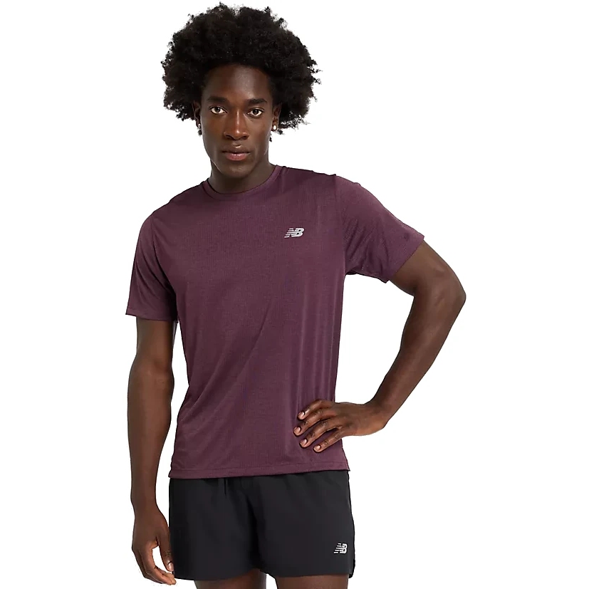 New Balance Athletics T Shirt Men Plum Brown BIKE24