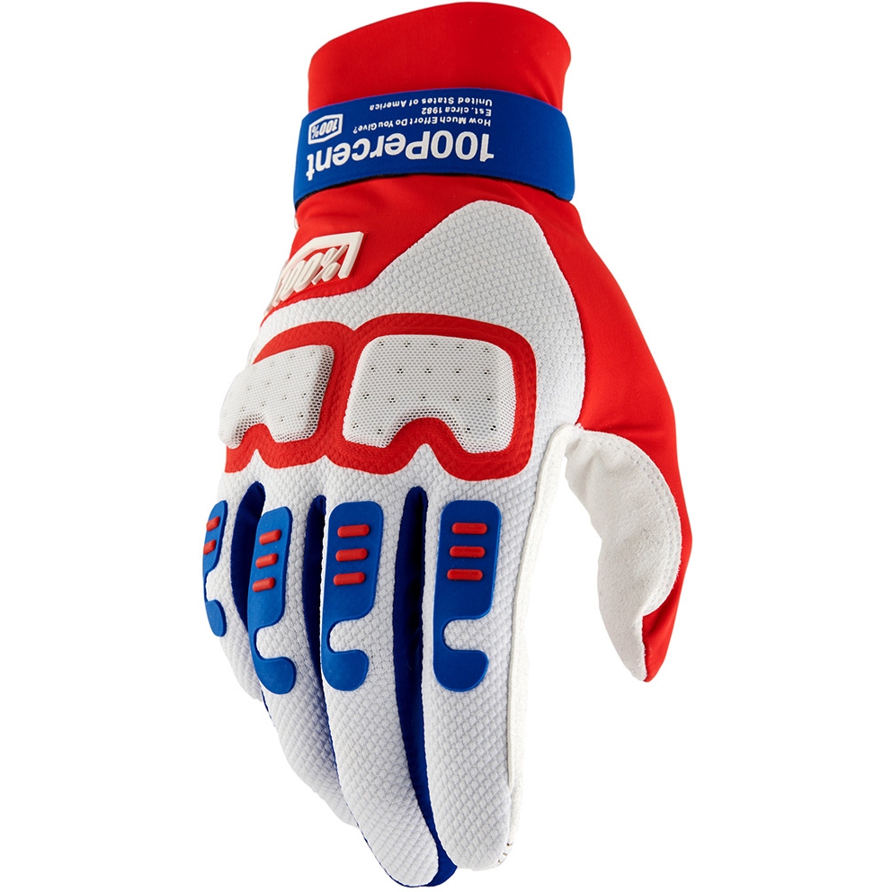 Productfoto van 100% Langdale Fietshandschoenen - rood/wit/blauw
