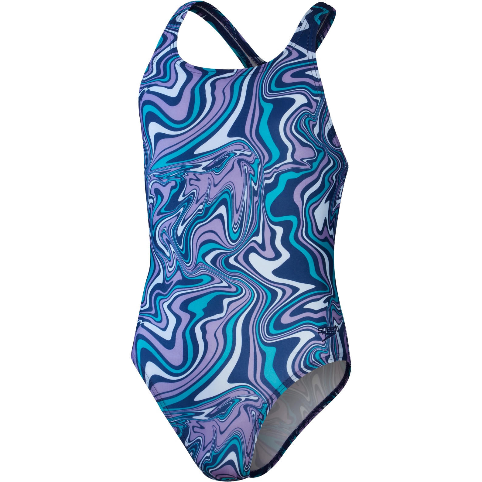 Picture of Speedo Allover Medalist Bathing Suit Girls - ammonite blue/blue tack/miami lilac/aquarium