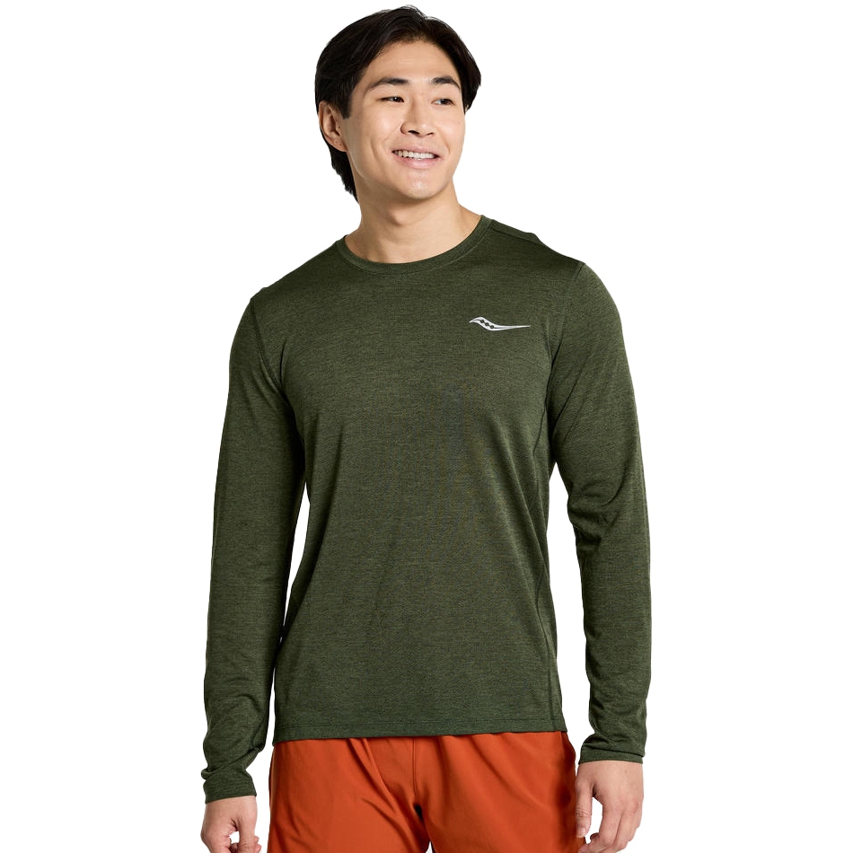 Picture of Saucony Stopwatch Long Sleeve Shirt - climbing ivy heather