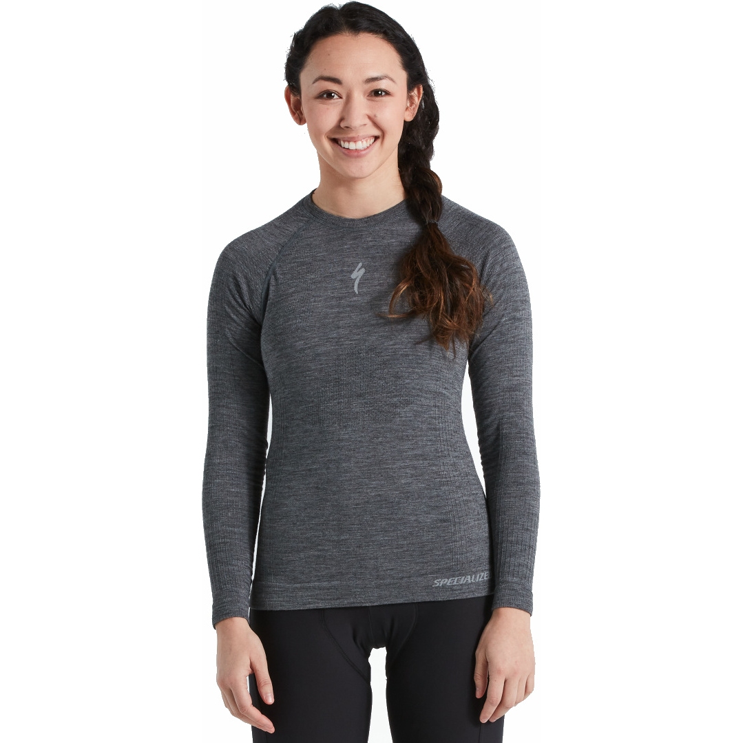 Productfoto van Specialized Seamless Merino Baselayer Shirt met lange mouwen Dames - grijs