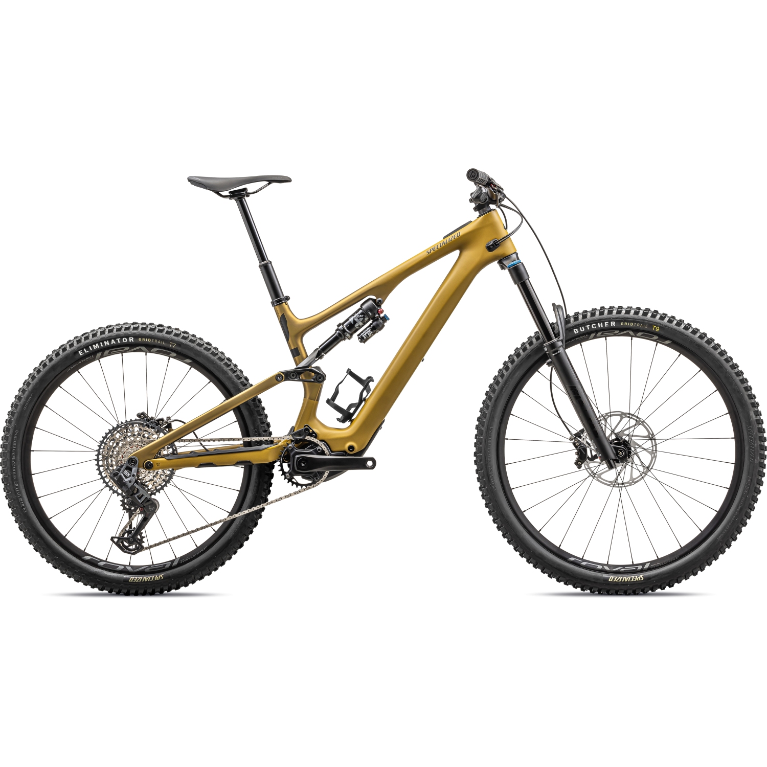 Productfoto van Specialized TURBO LEVO SL EXPERT - Carbon E-Mountainbike - 2023 - satin harvest gold / harvest gold metallic / obsidian / silver dust
