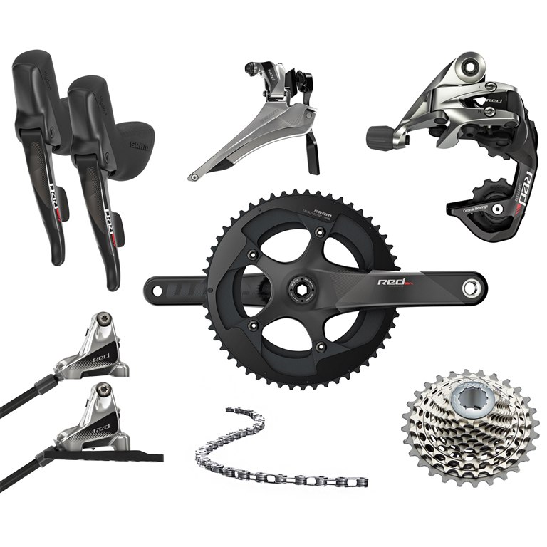 Picture of SRAM RED Groupset 2x11 standard - GXP - with hydraulic Disc Brakes - Flat Mount